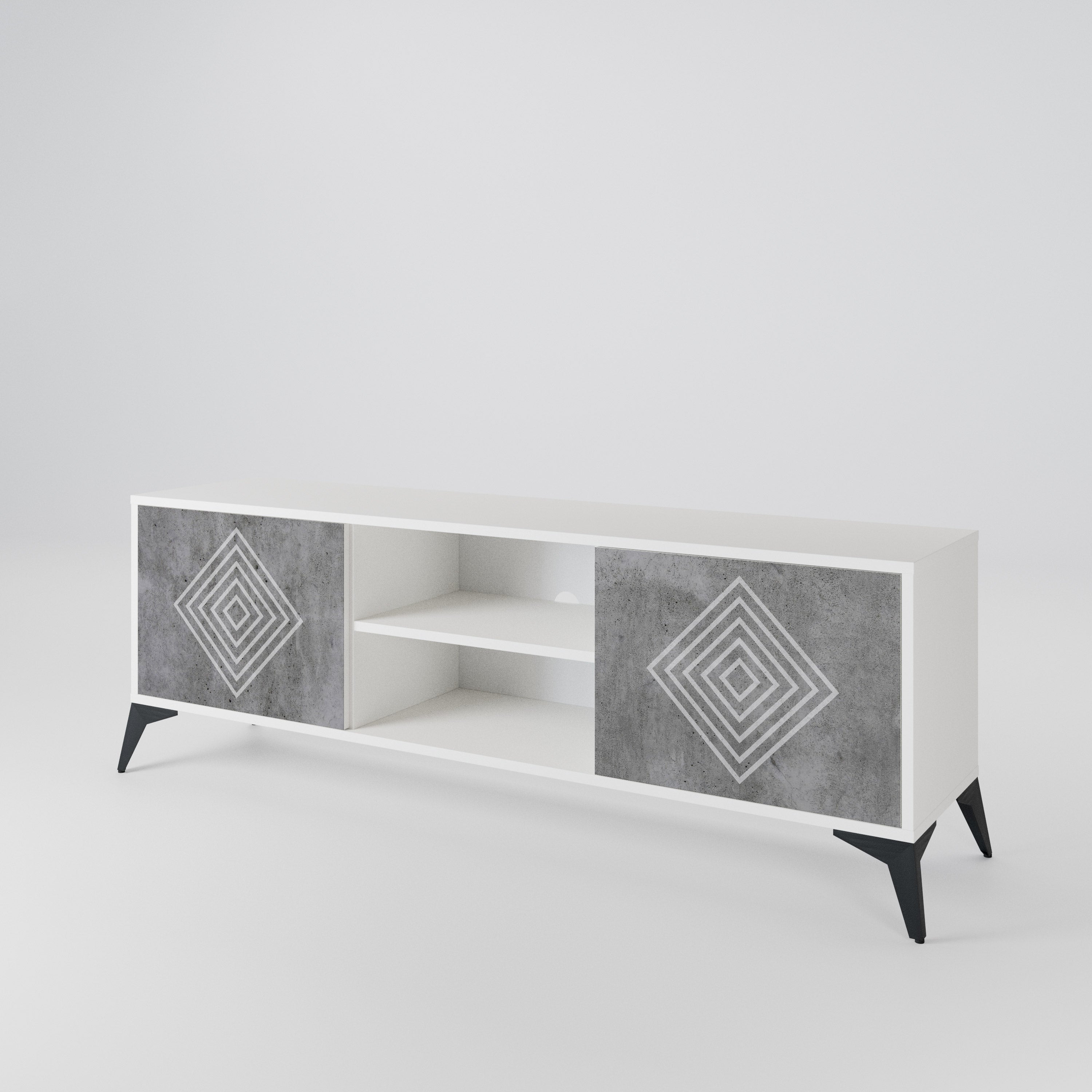 POLYGONAL ARTISTRY TV-bänk med två dörrar