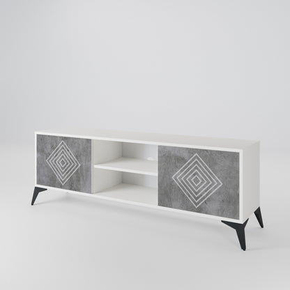 POLYGONAL ARTISTRY TV-bänk med två dörrar