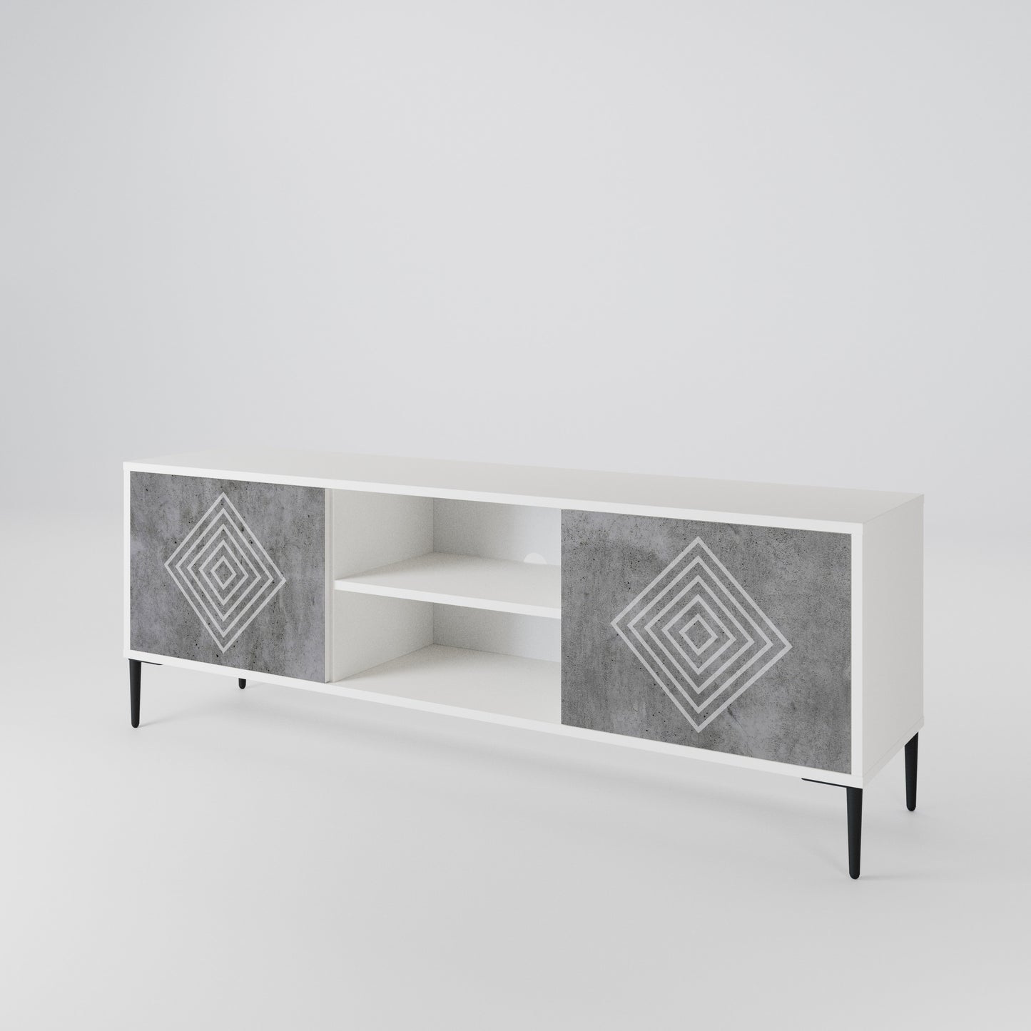 POLYGONAL ARTISTRY TV-bänk med två dörrar