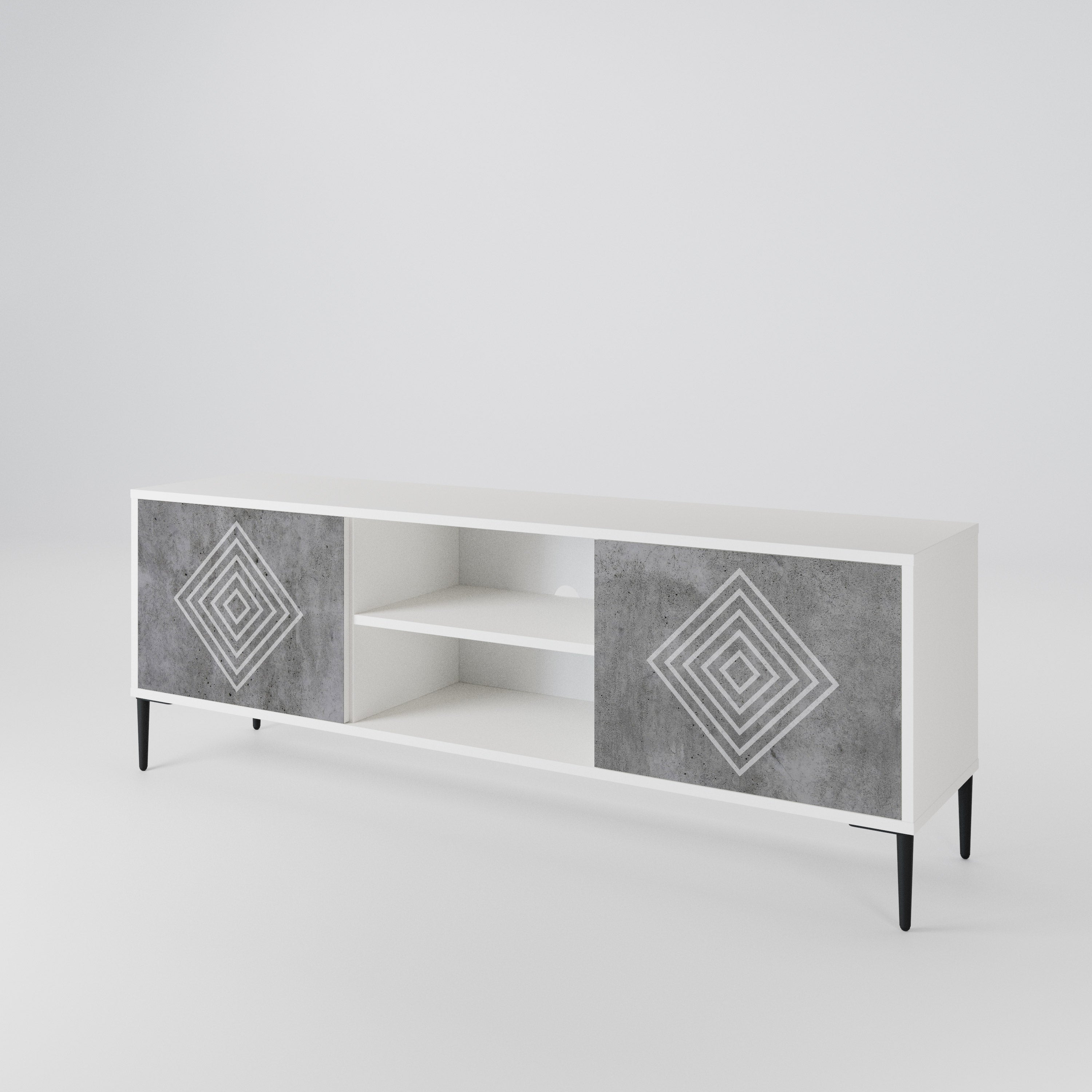 POLYGONAL ARTISTRY TV-bänk med två dörrar