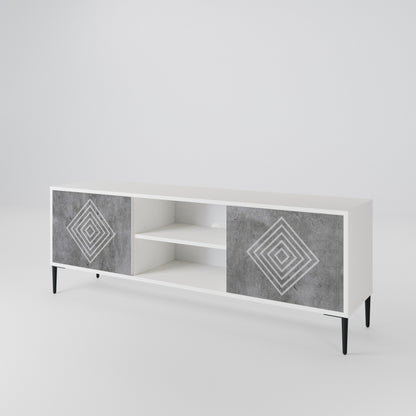 POLYGONAL ARTISTRY TV-bänk med två dörrar