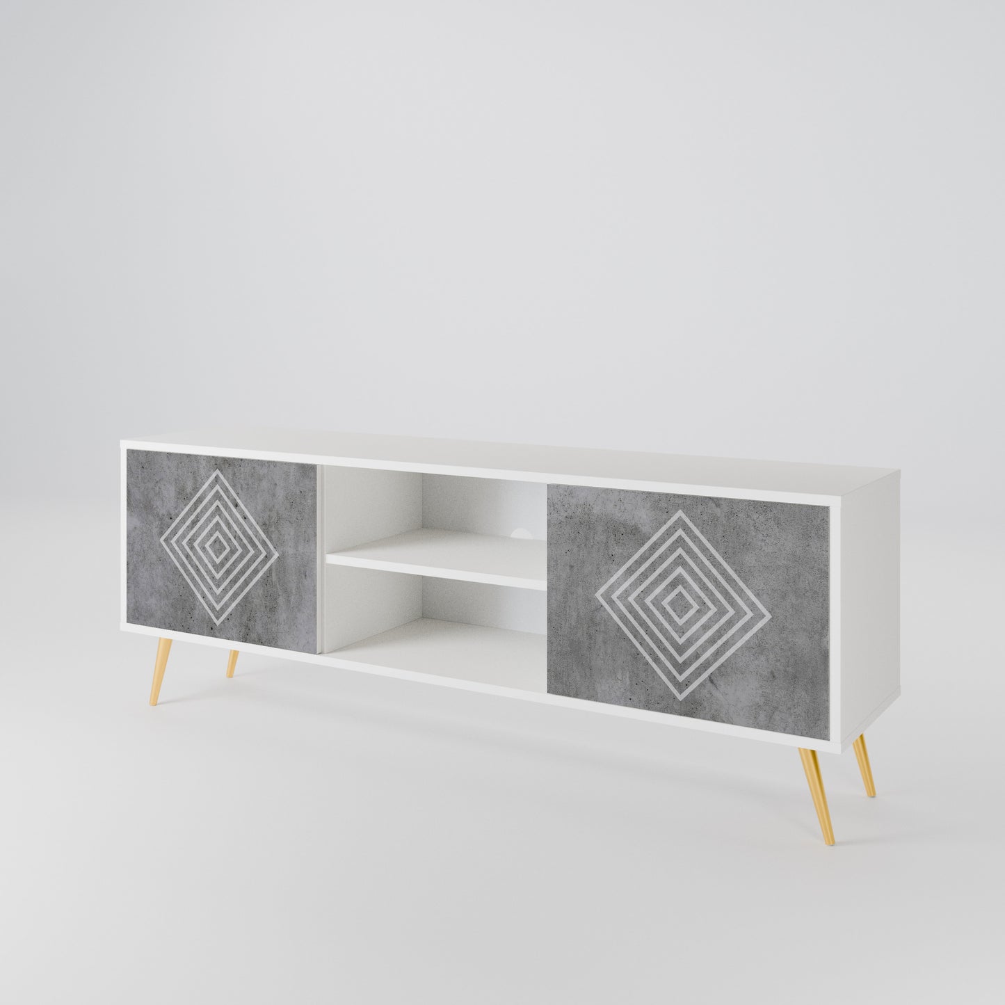 POLYGONAL ARTISTRY TV-bänk med två dörrar