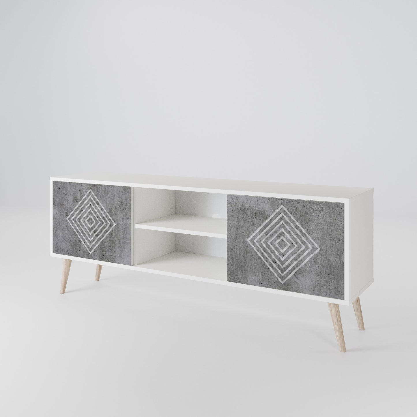 POLYGONAL ARTISTRY TV-bänk med två dörrar
