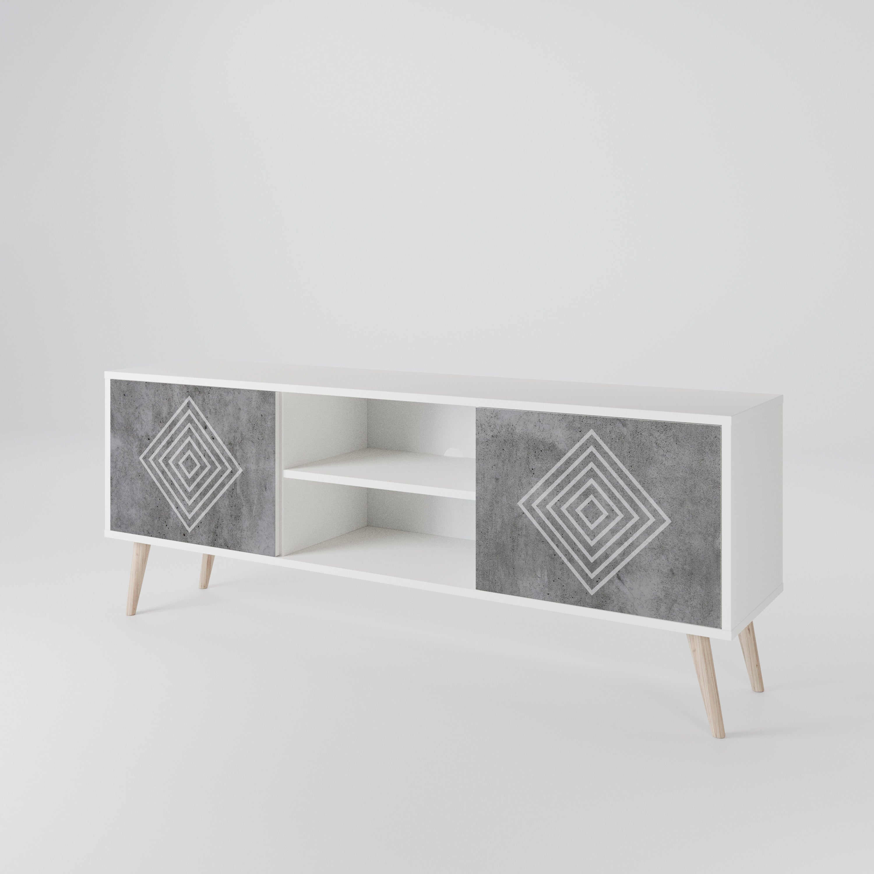 POLYGONAL ARTISTRY TV-bänk med två dörrar