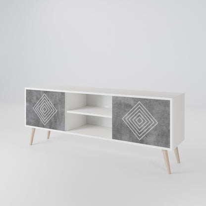 POLYGONAL ARTISTRY TV-bänk med två dörrar