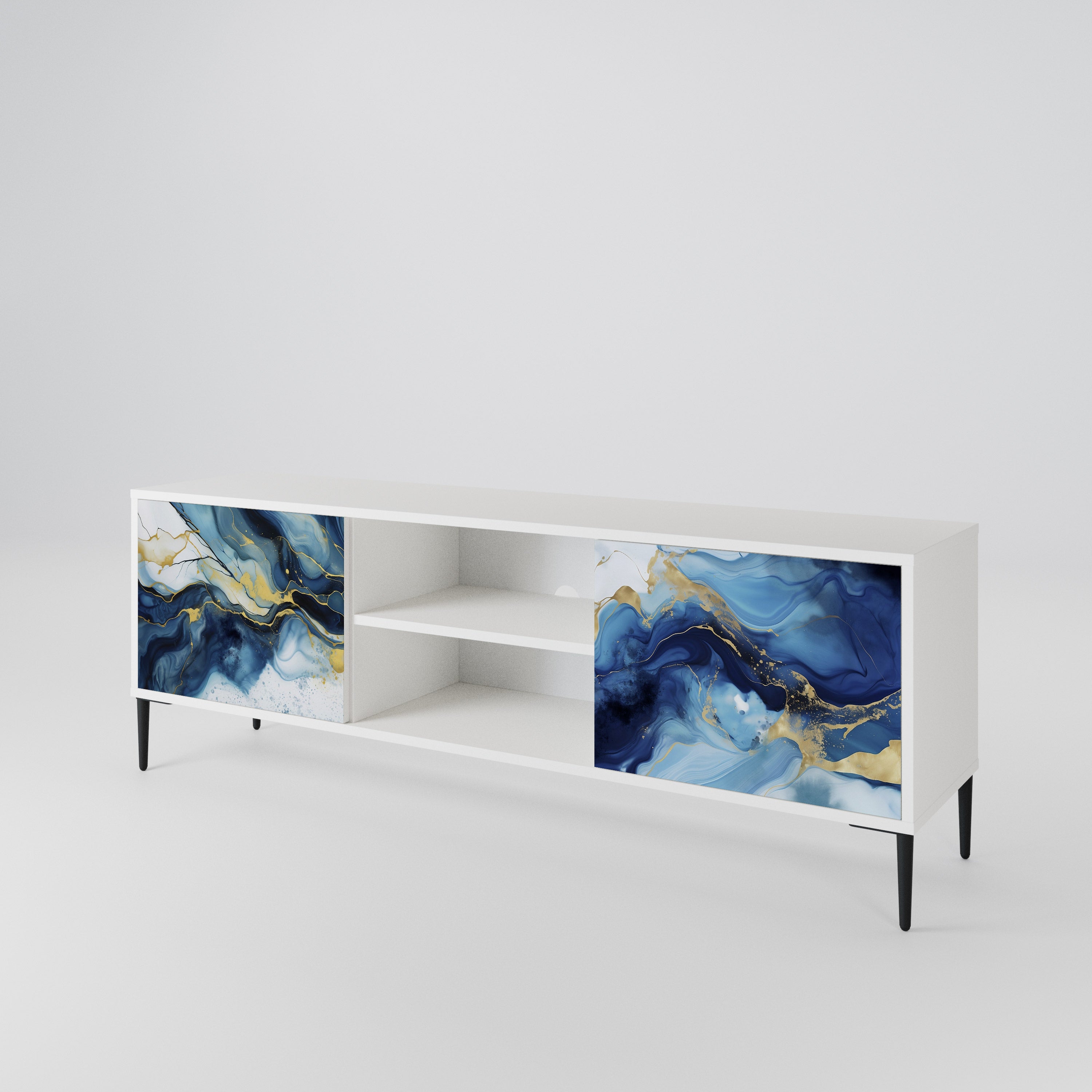 INKY MARBLE TV-bänk med två dörrar