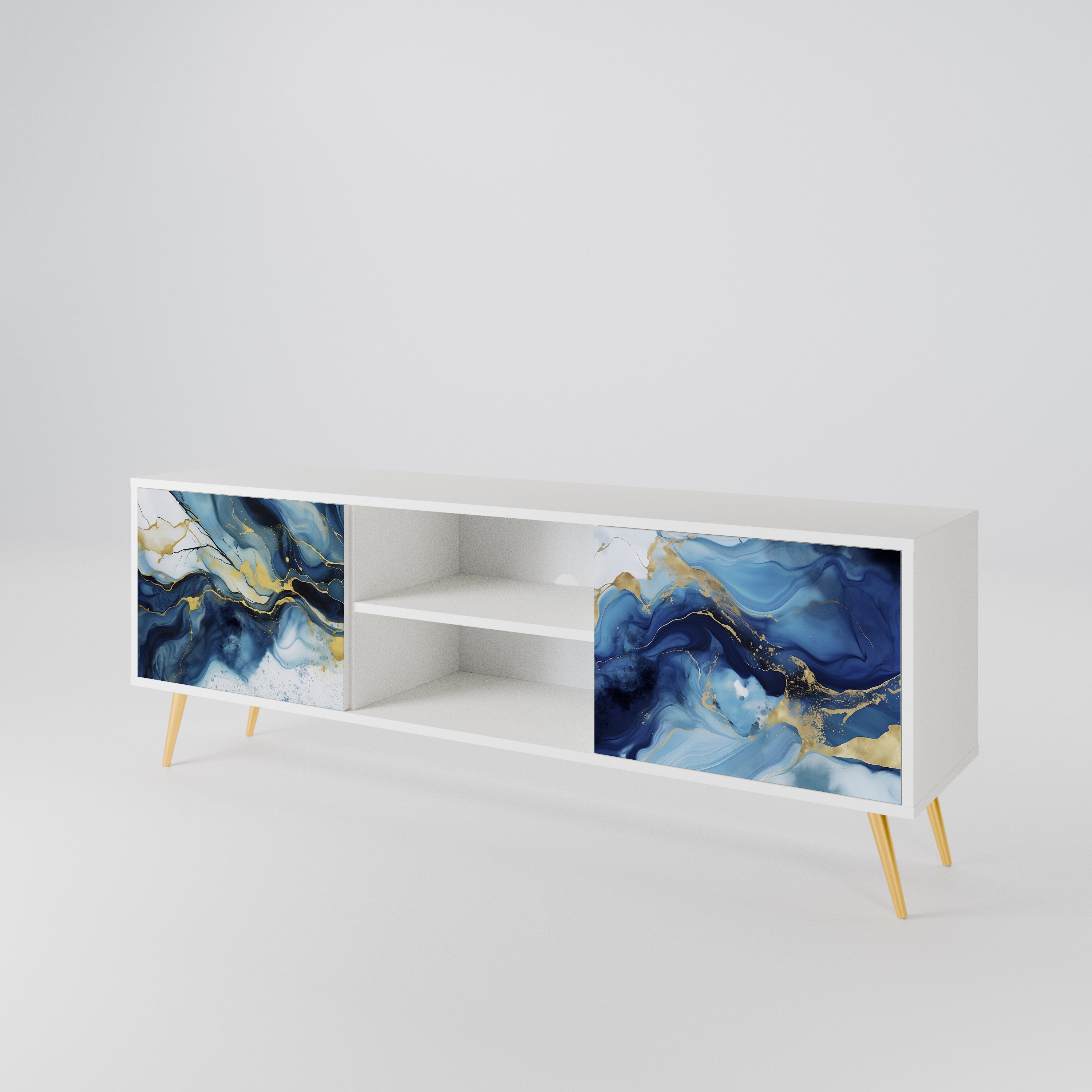 INKY MARBLE TV-bänk med två dörrar