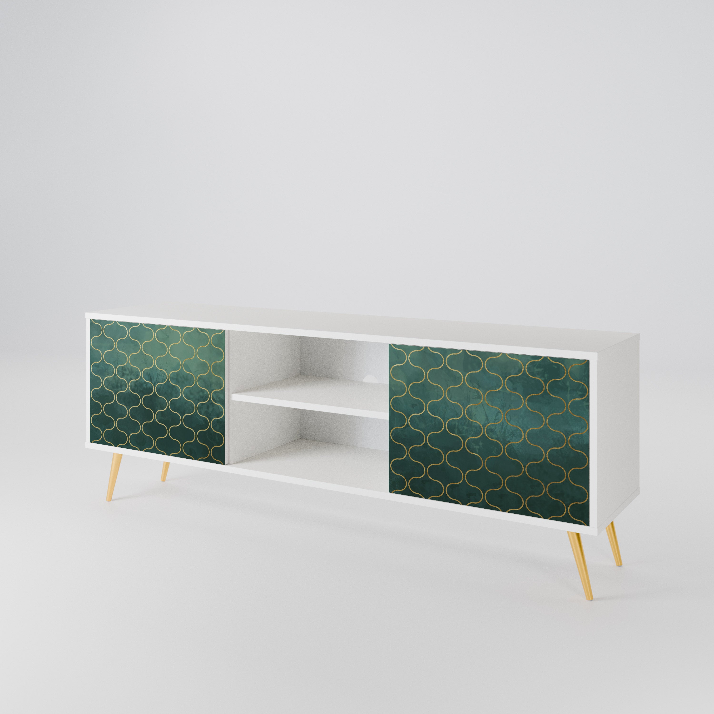TESSELATED GREENERY TV-bänk med två dörrar
