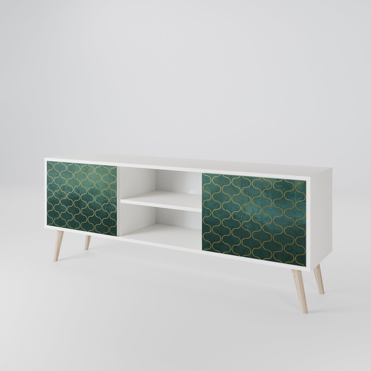 TESSELATED GREENERY TV-bänk med två dörrar