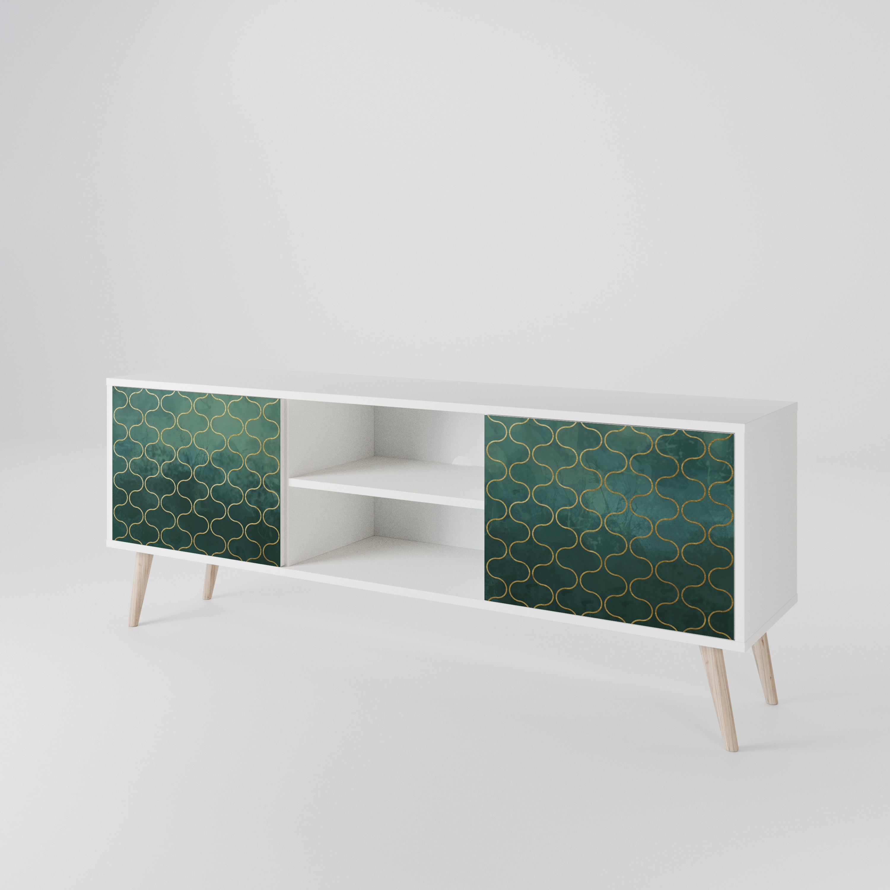 TESSELATED GREENERY TV-bänk med två dörrar