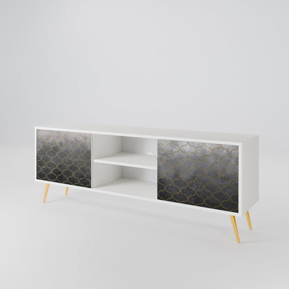 TESSELATED GRAYISH TV-bänk med två dörrar