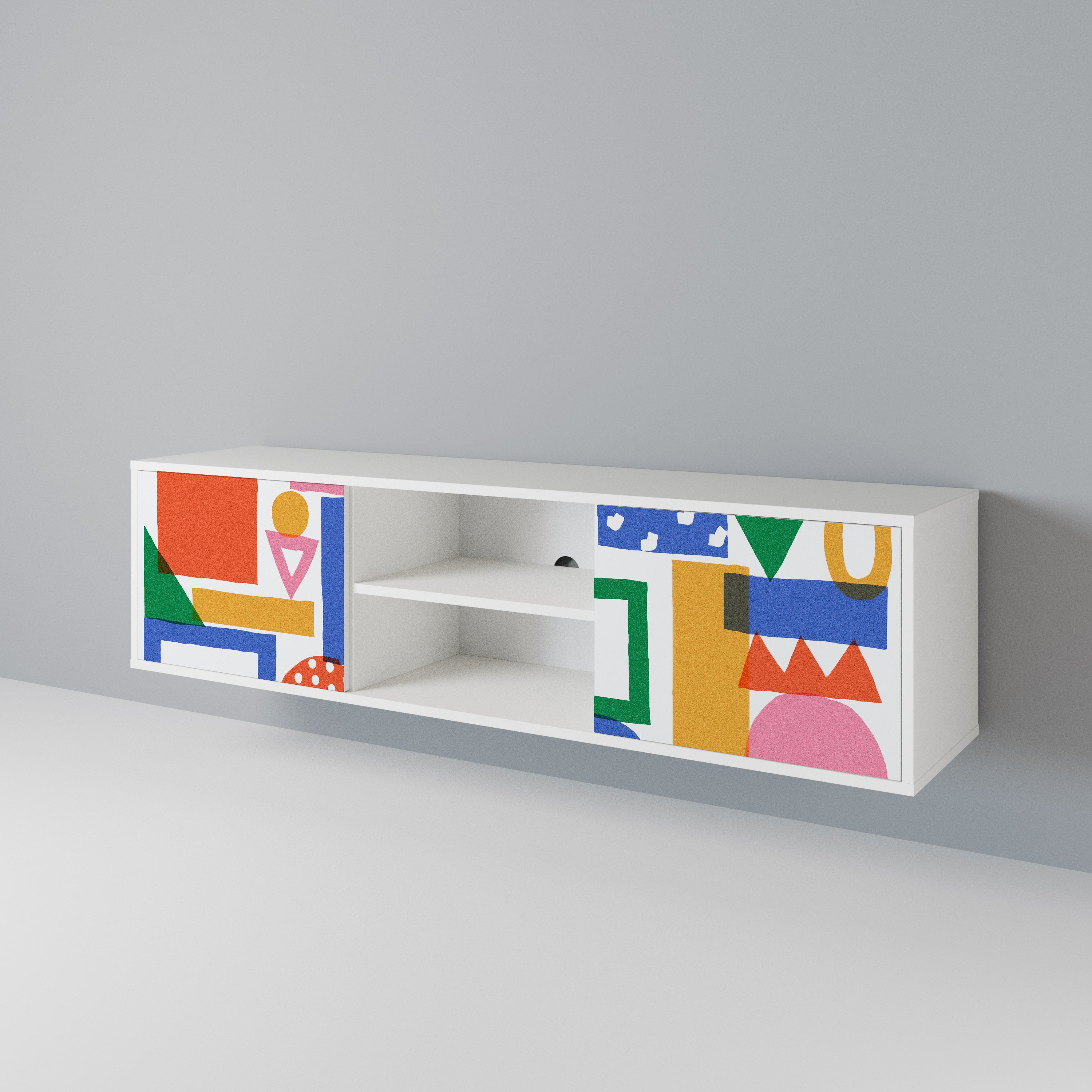 GEOMETRIC GLIMMER TV-bänk med två dörrar