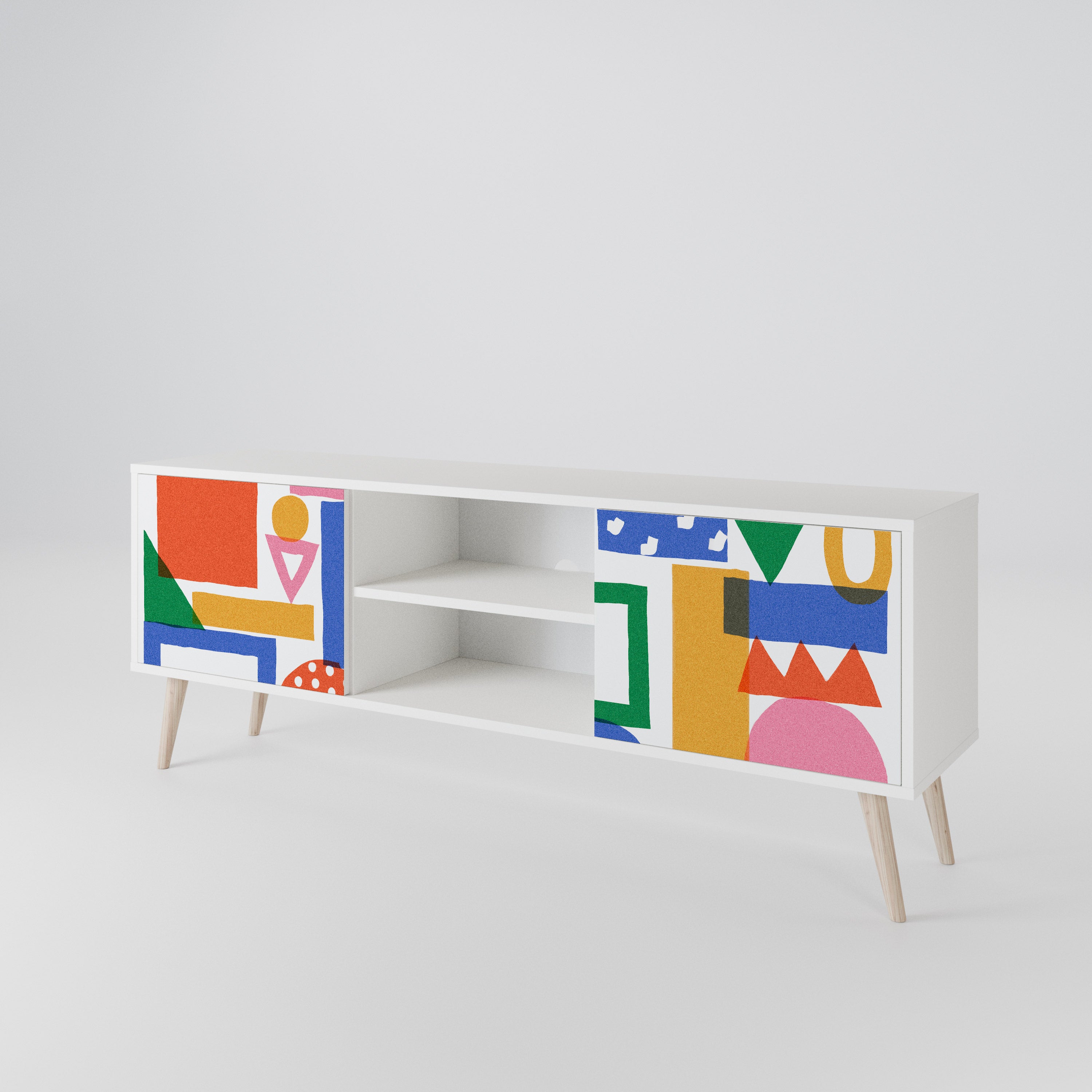 GEOMETRIC GLIMMER TV-bänk med två dörrar