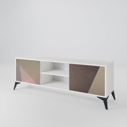 BEIGE GEOMETRY TV-bänk med två dörrar
