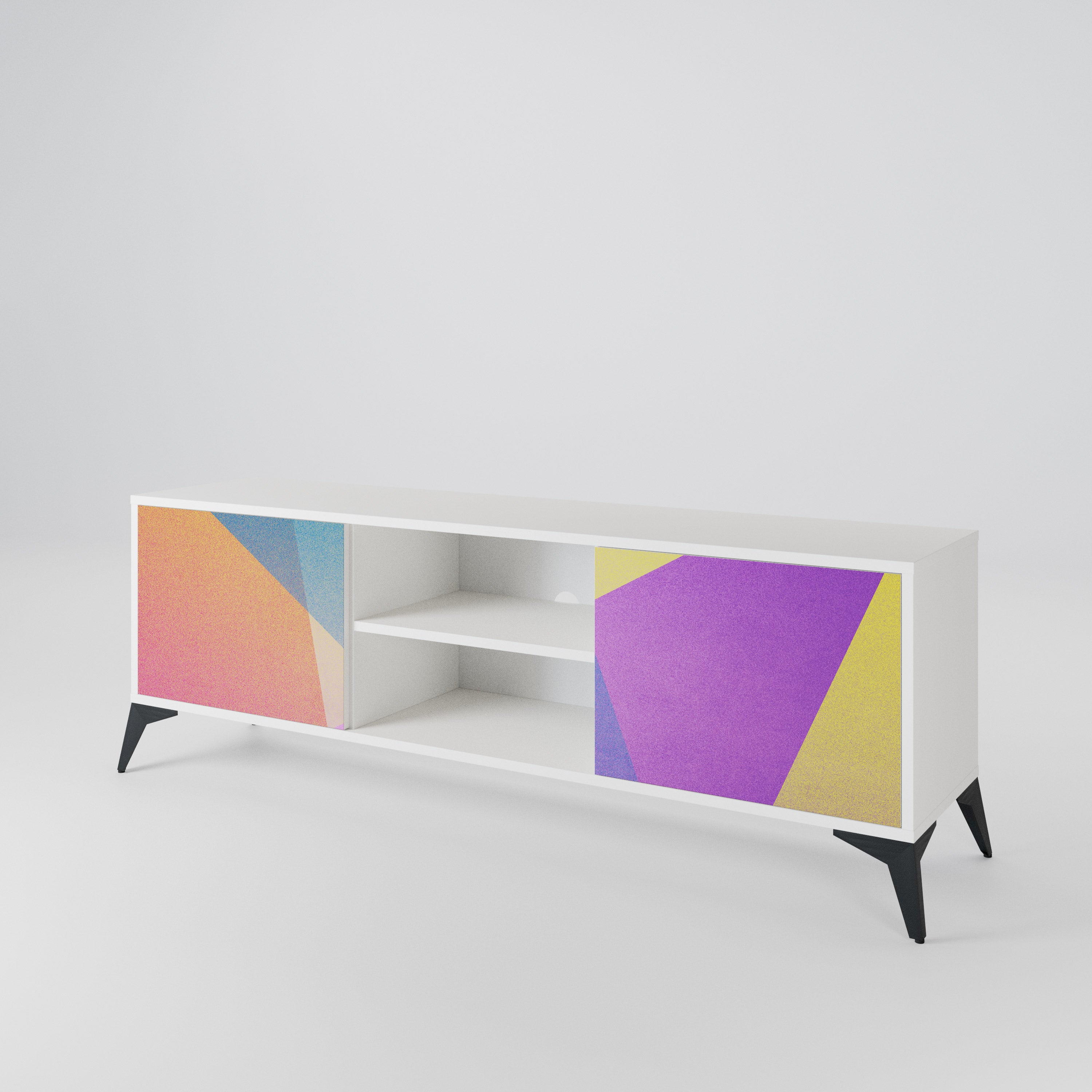 BRIGHT GEOMETRY TV-bänk med två dörrar
