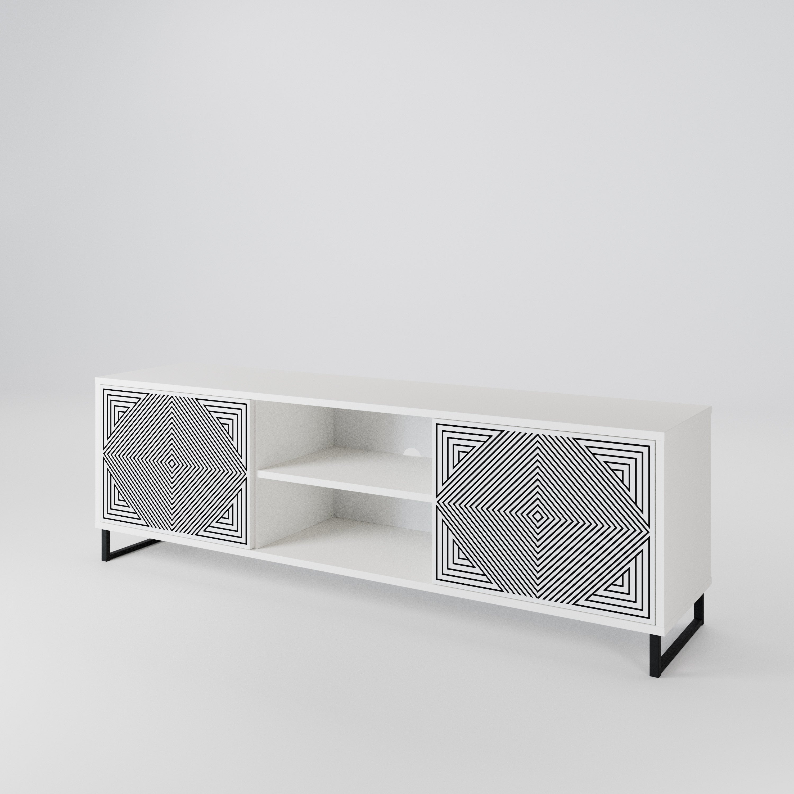 POLYGON ILLUSION TV-bänk med två dörrar