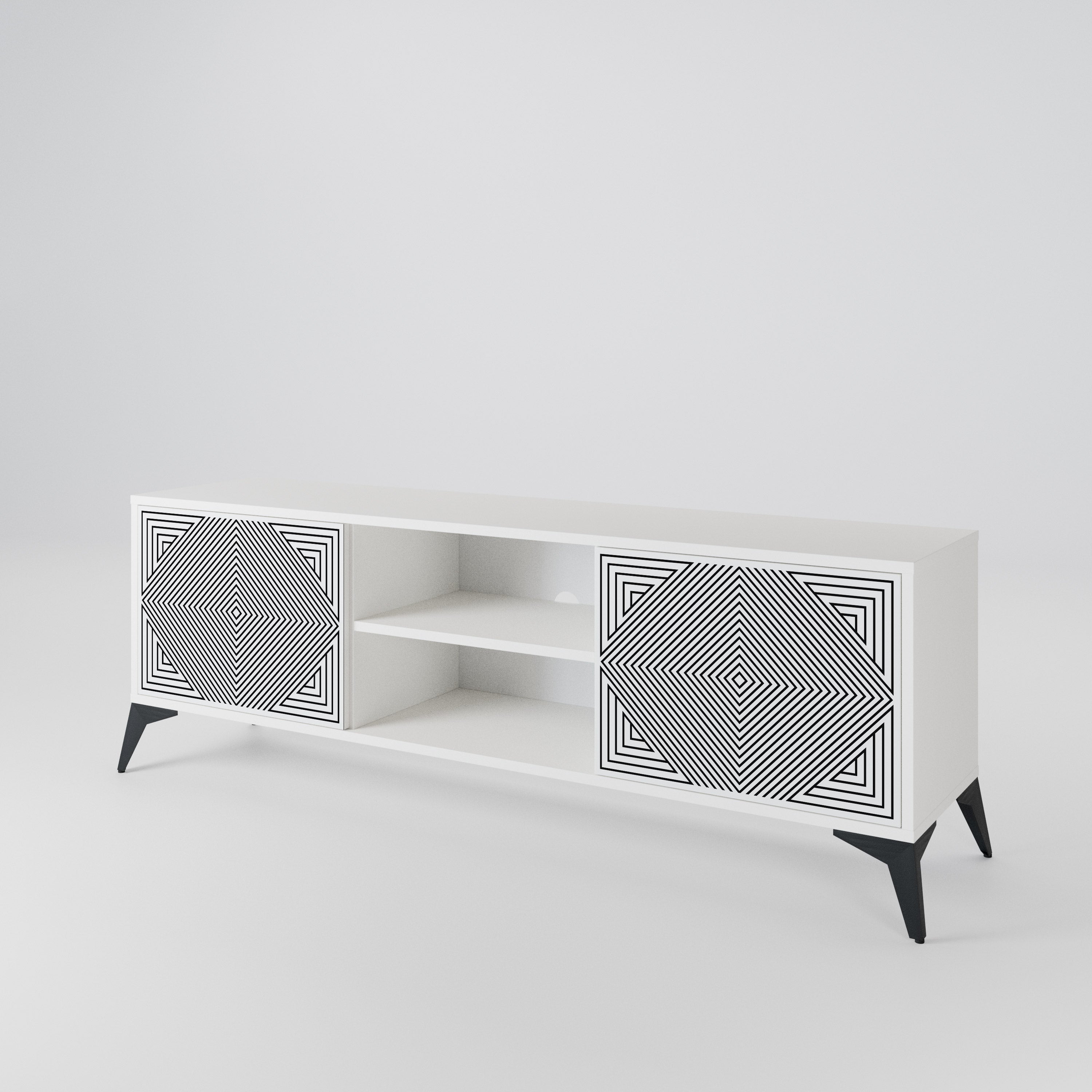 POLYGON ILLUSION TV-bänk med två dörrar