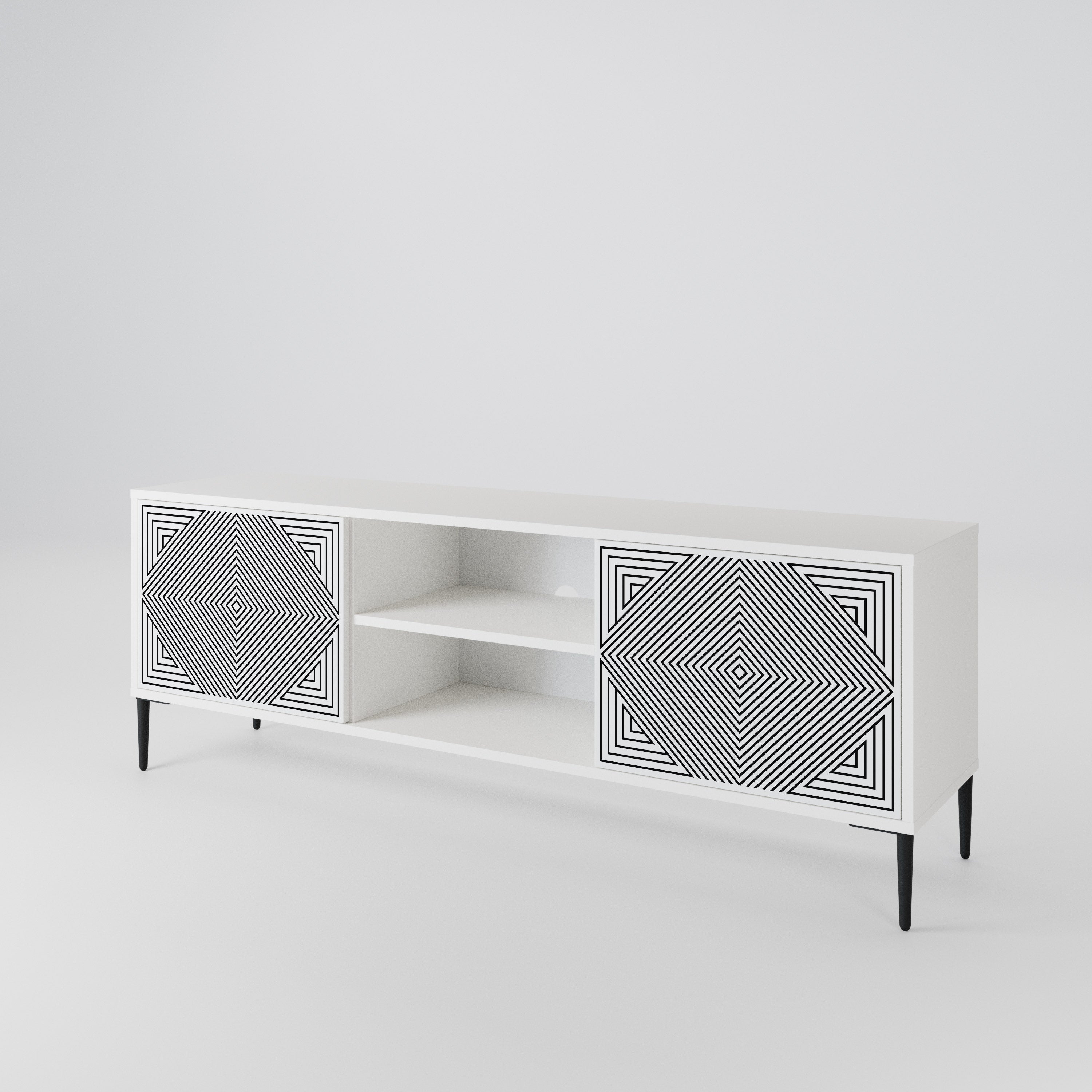 POLYGON ILLUSION TV-bänk med två dörrar