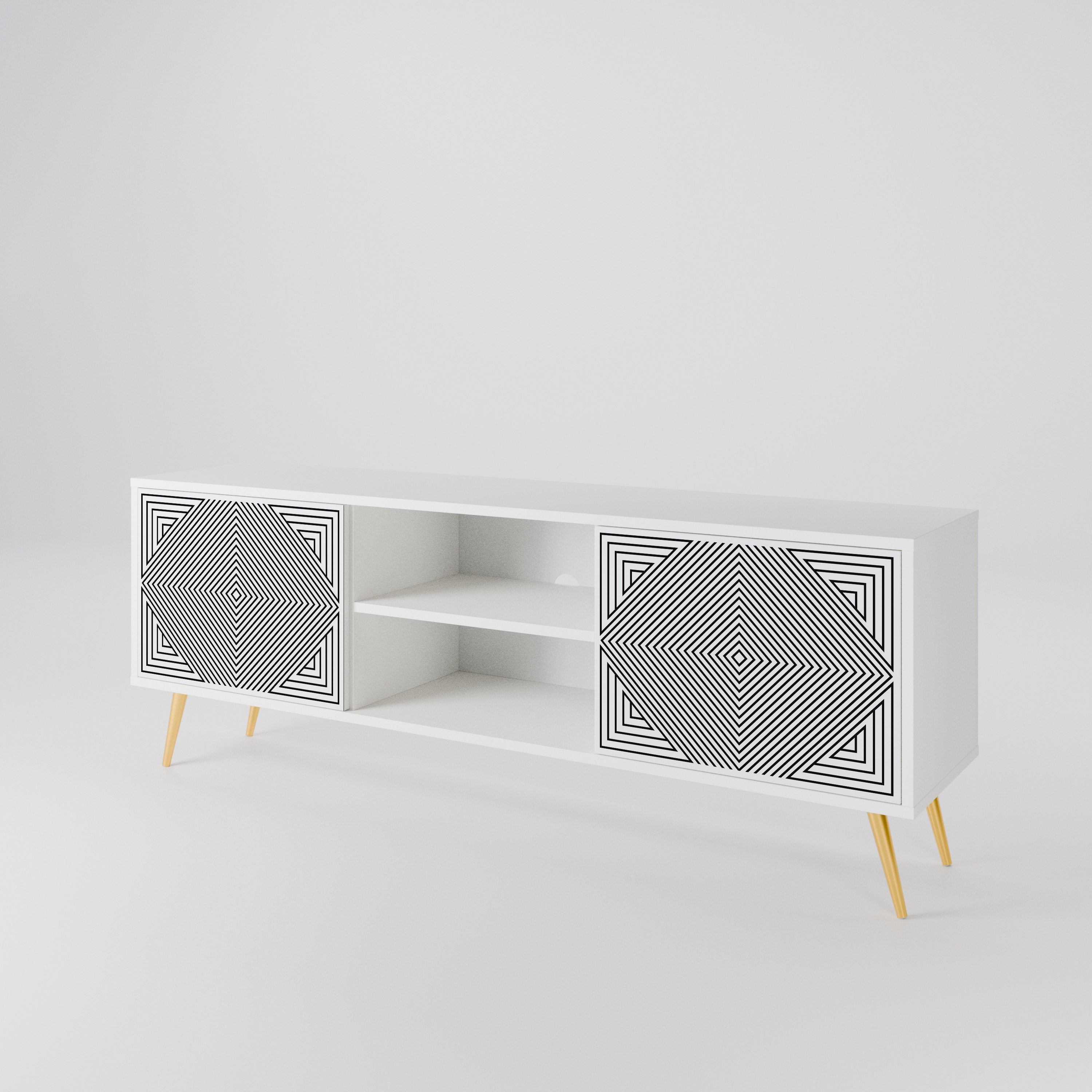 POLYGON ILLUSION TV-bänk med två dörrar