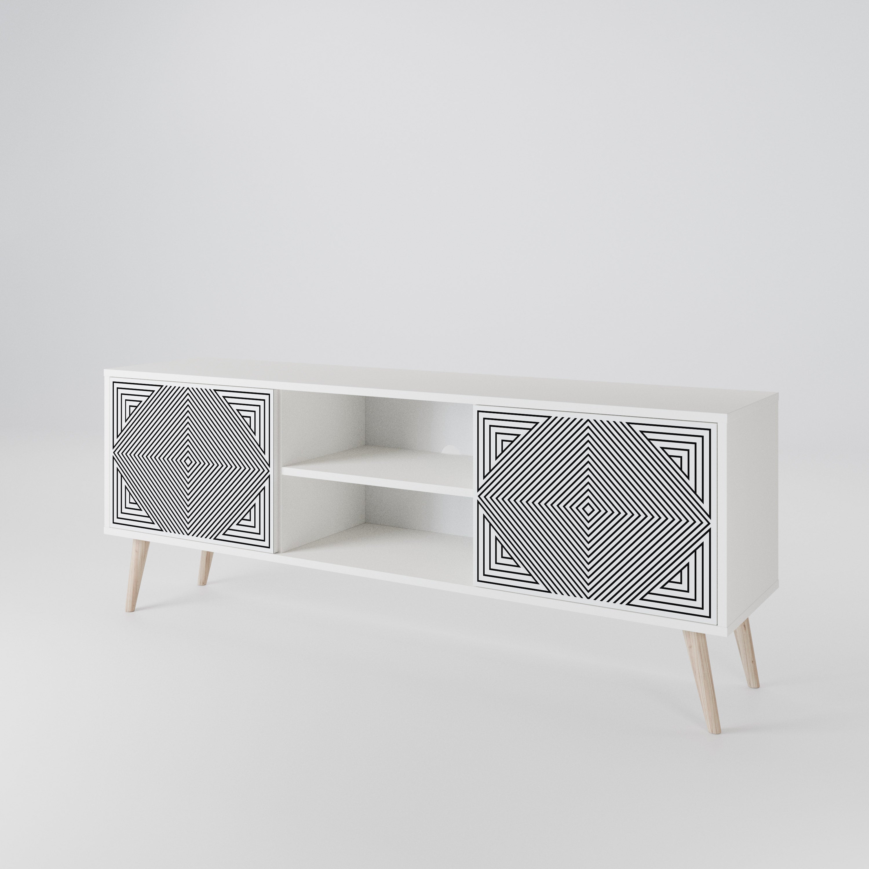 POLYGON ILLUSION TV-bänk med två dörrar