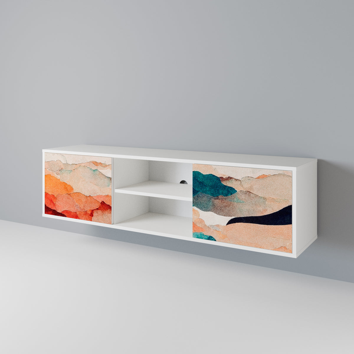 ABSTRACT LANDSCAPE TV-bänk med två dörrar