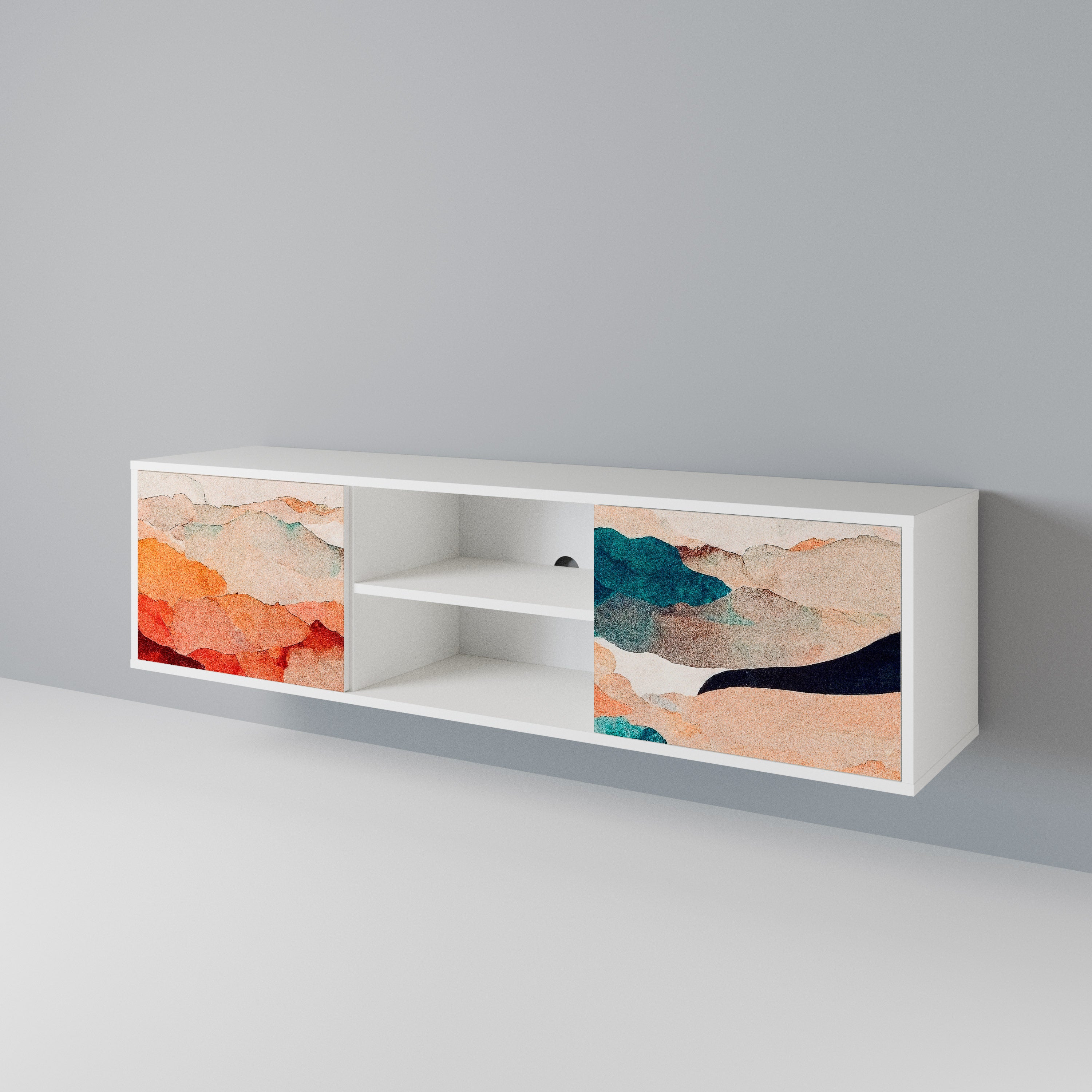 ABSTRACT LANDSCAPE TV-bänk med två dörrar