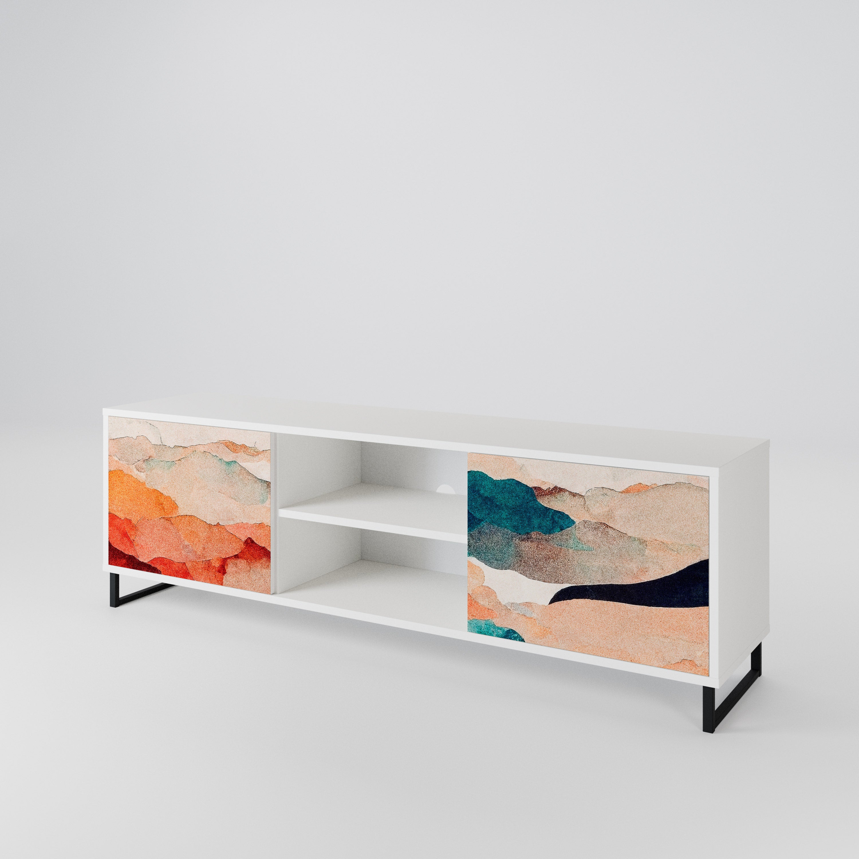 ABSTRACT LANDSCAPE TV-bänk med två dörrar