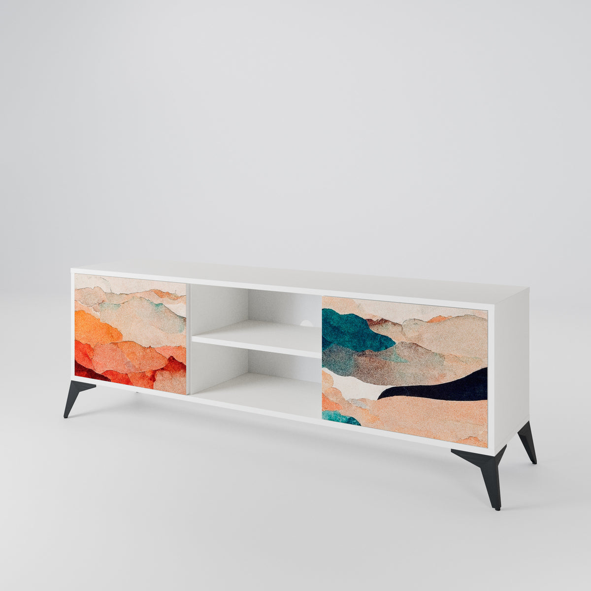 ABSTRACT LANDSCAPE TV-bänk med två dörrar