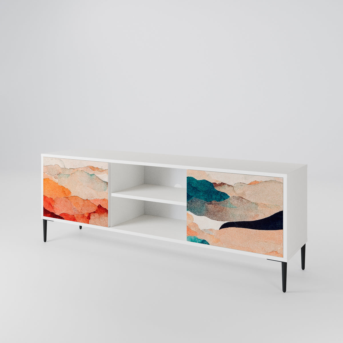 ABSTRACT LANDSCAPE TV-bänk med två dörrar