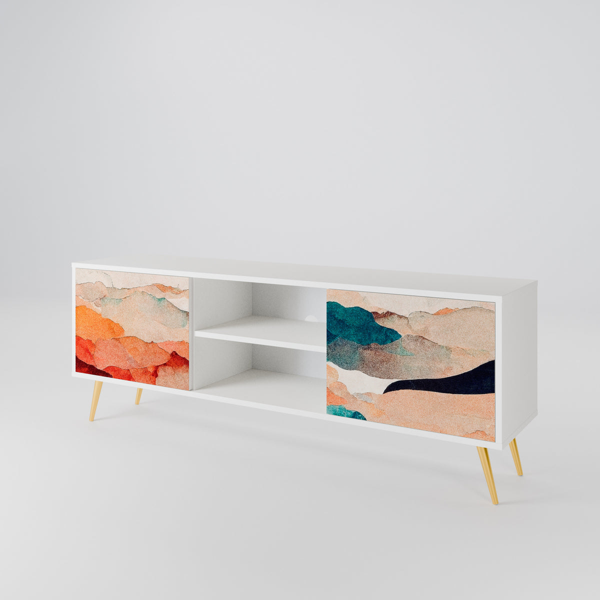 ABSTRACT LANDSCAPE TV-bänk med två dörrar