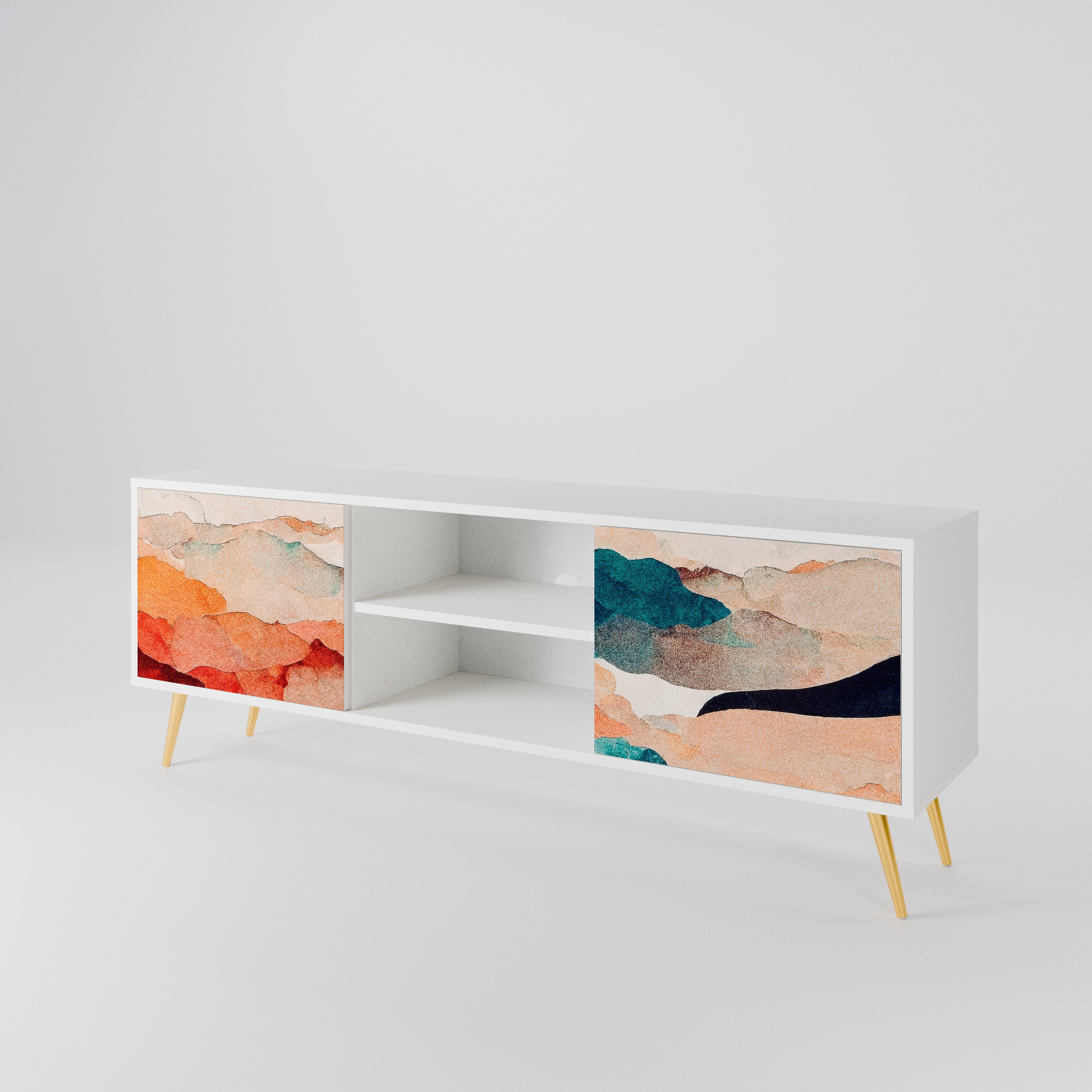 ABSTRACT LANDSCAPE TV-bänk med två dörrar