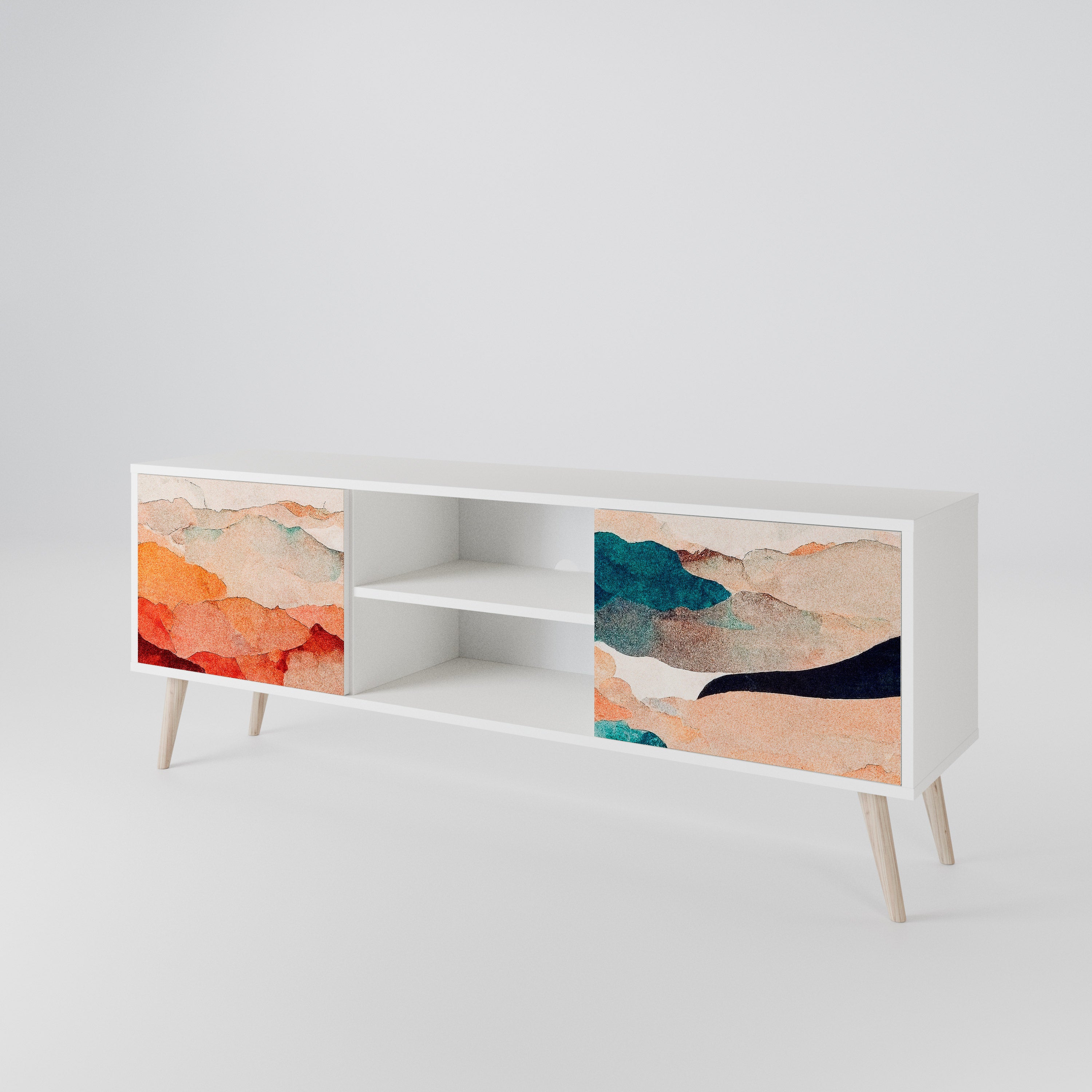 ABSTRACT LANDSCAPE TV-bänk med två dörrar