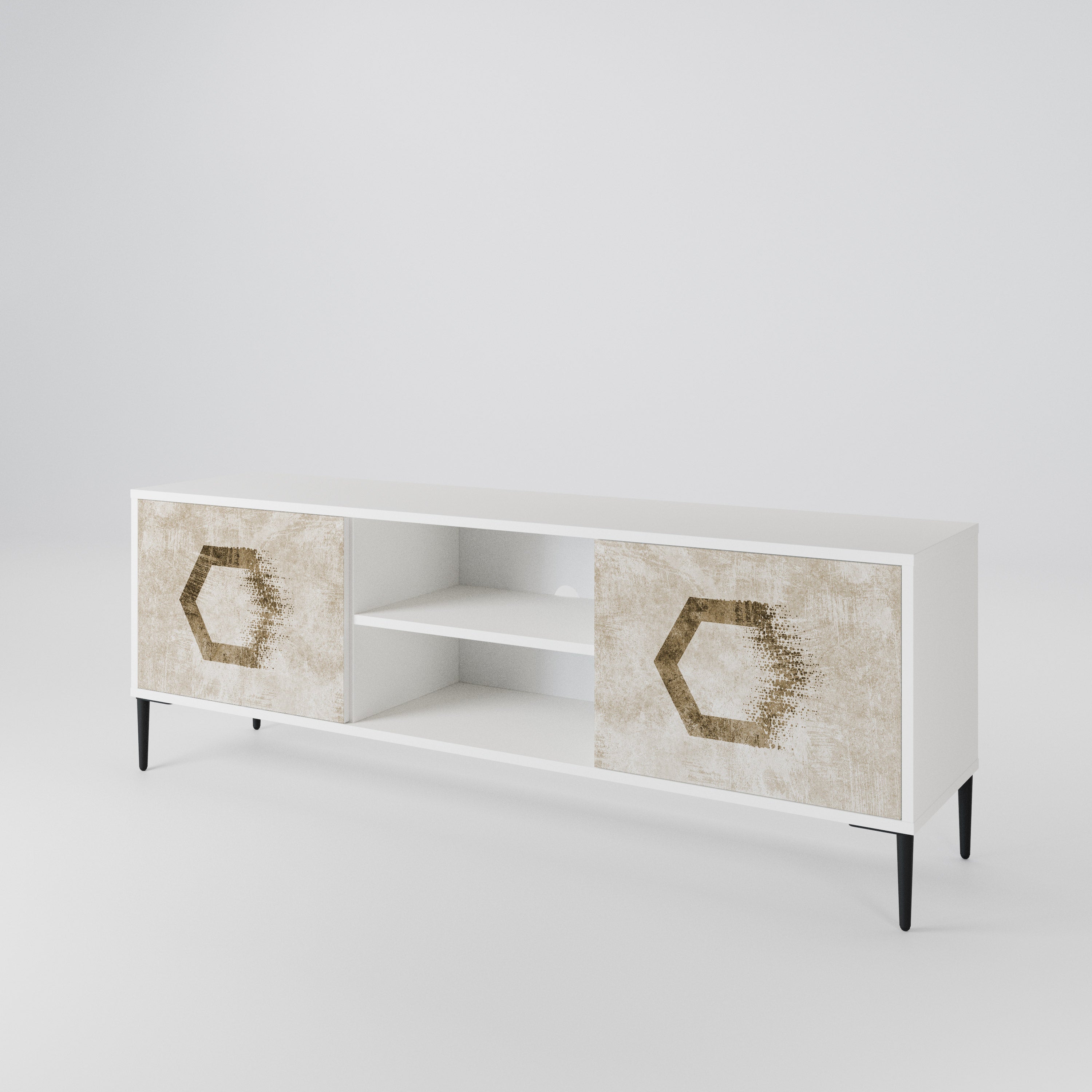 HEXAGONAL SHAPES TV-bänk med två dörrar