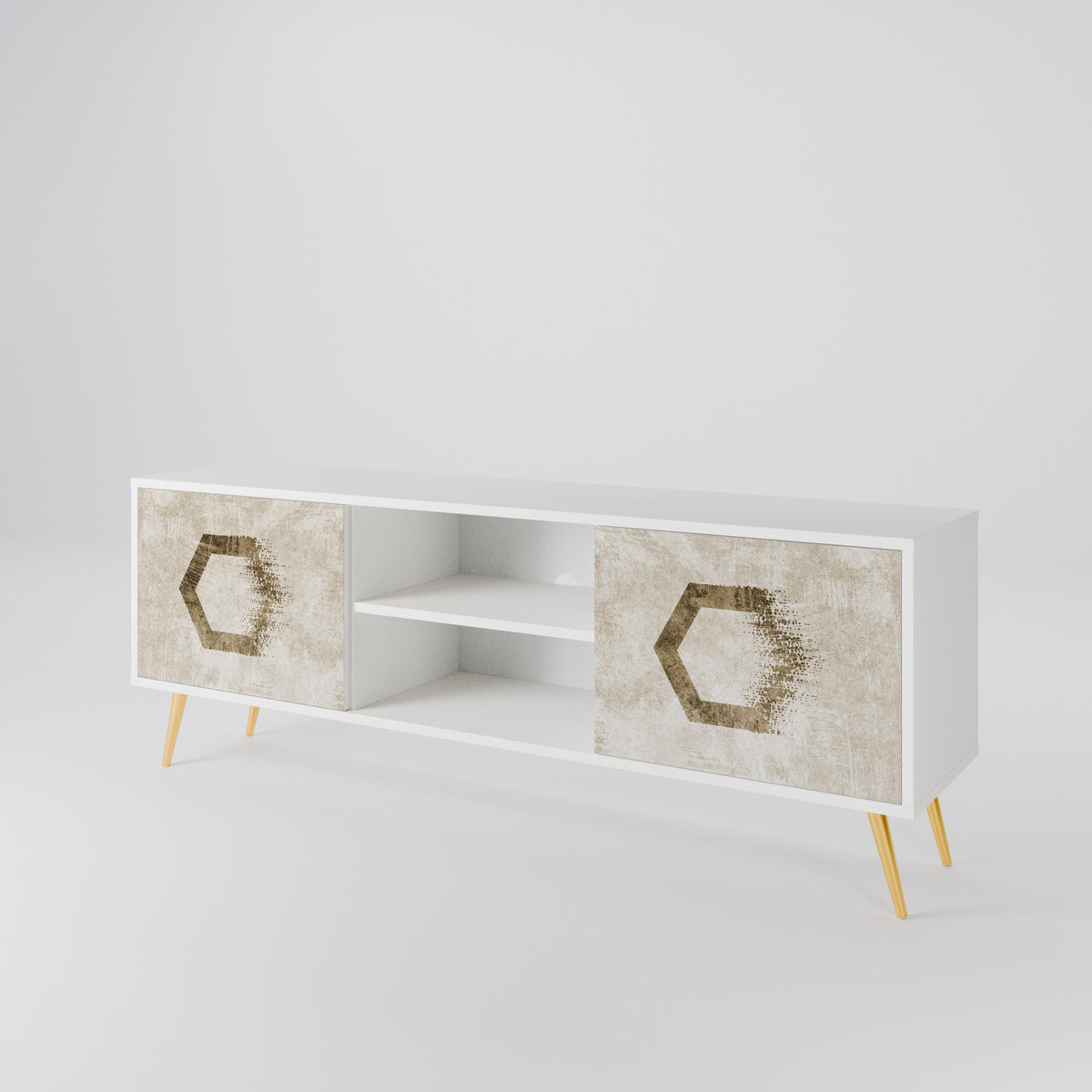 HEXAGONAL SHAPES TV-bänk med två dörrar