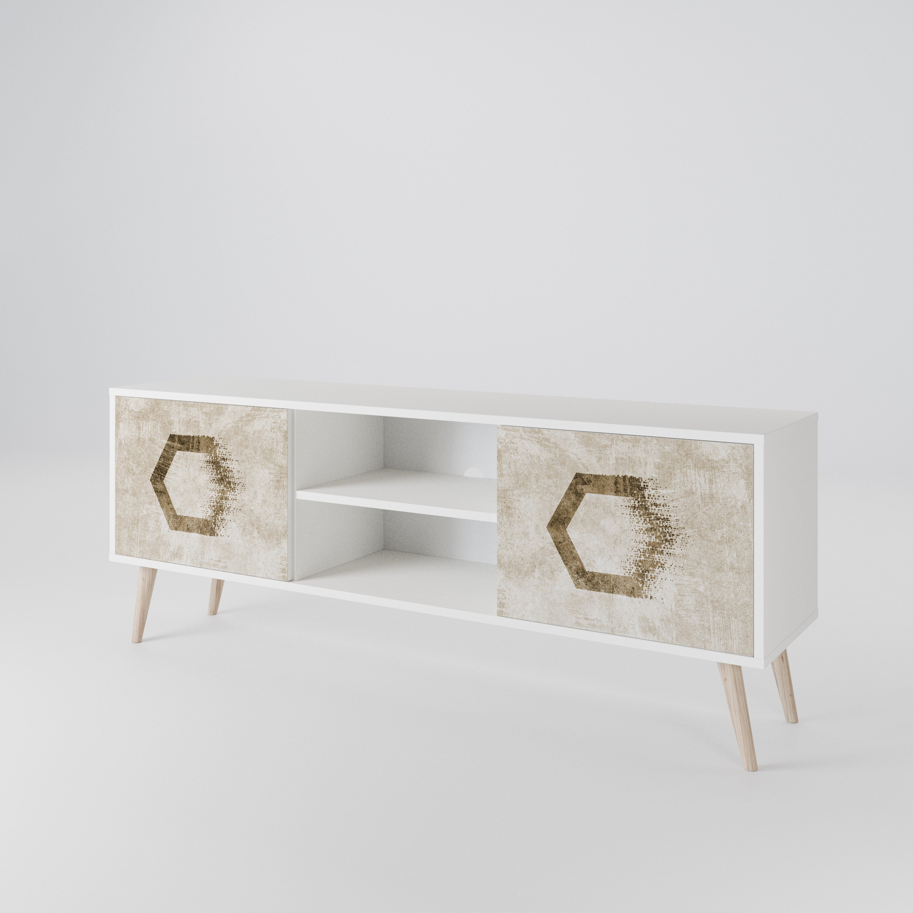 HEXAGONAL SHAPES TV-bänk med två dörrar