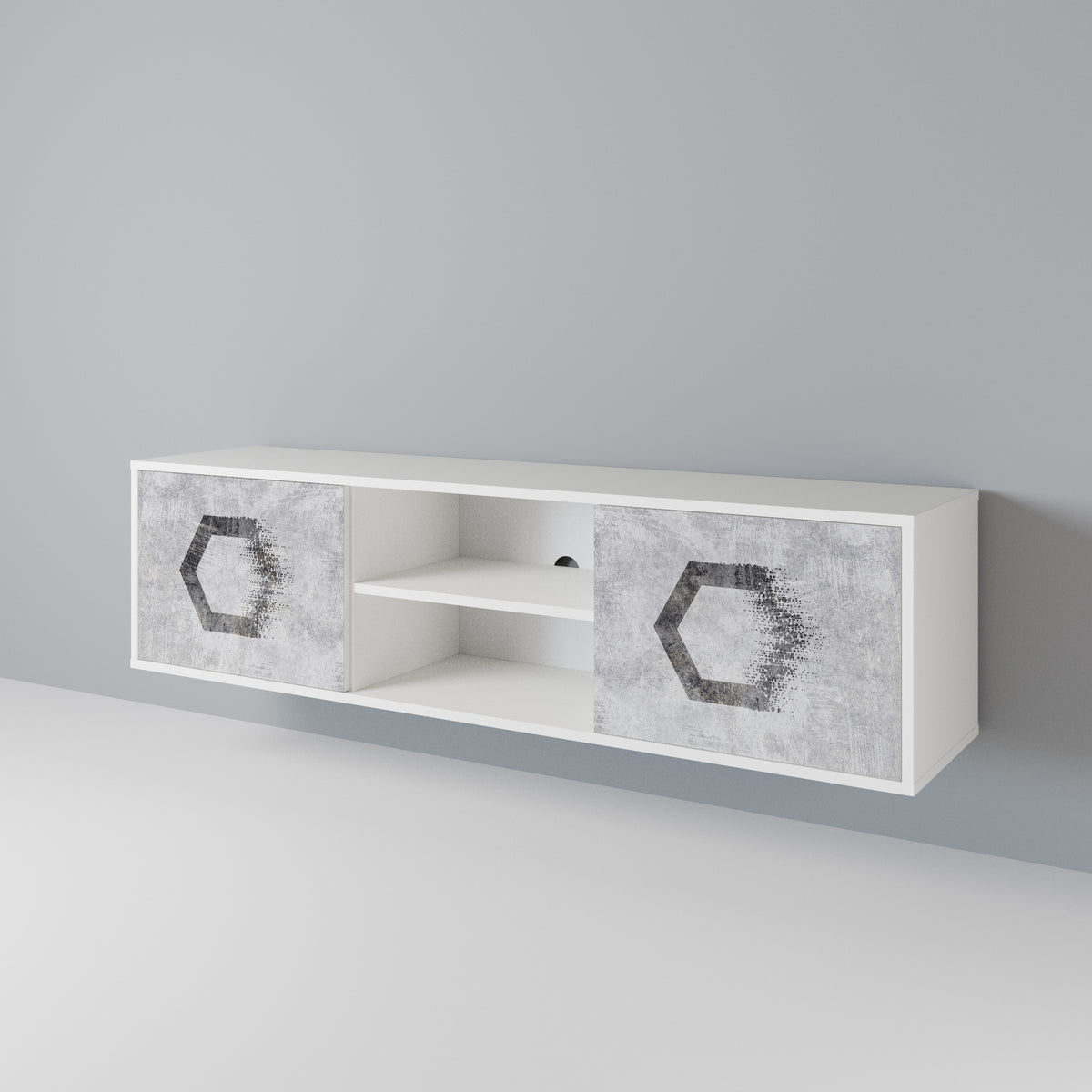 HEXAGONAL FIGURES TV-bänk med två dörrar