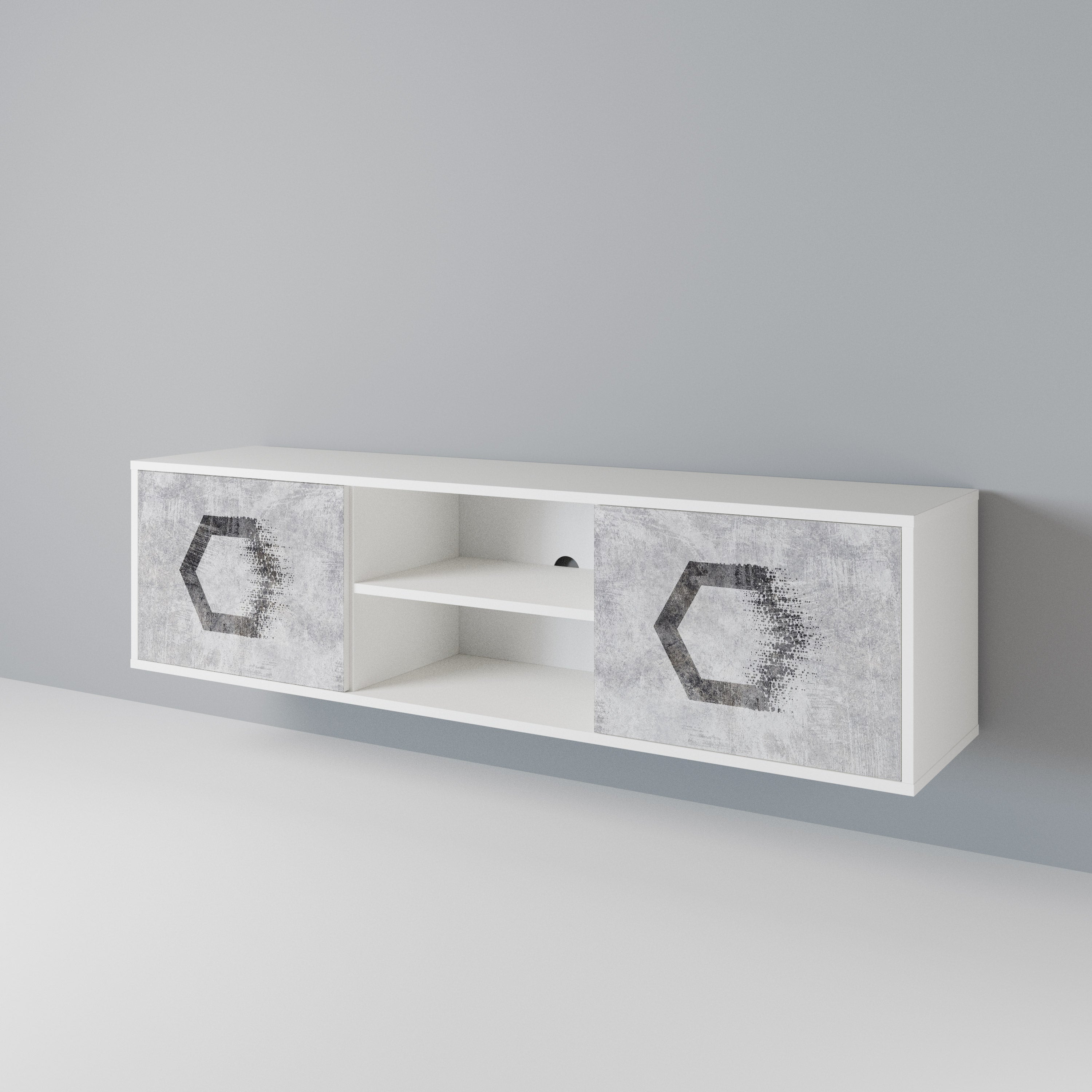 HEXAGONAL FIGURES TV-bänk med två dörrar