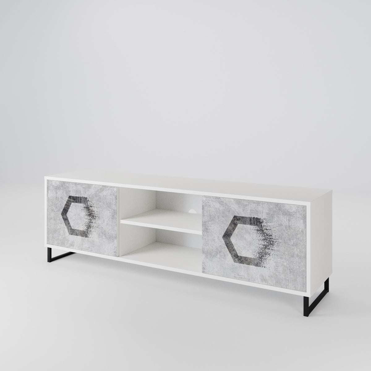 HEXAGONAL FIGURES TV-bänk med två dörrar