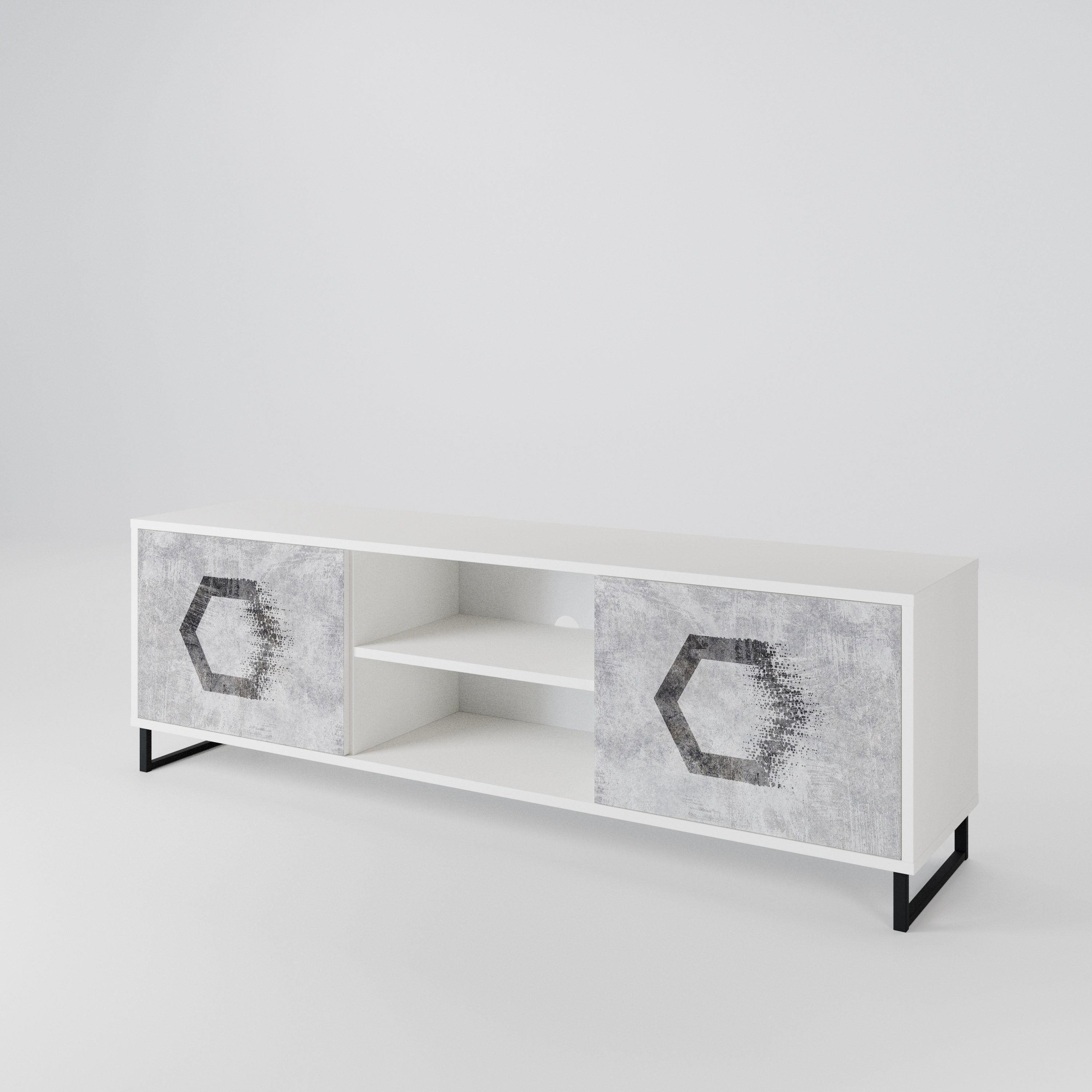 HEXAGONAL FIGURES TV-bänk med två dörrar
