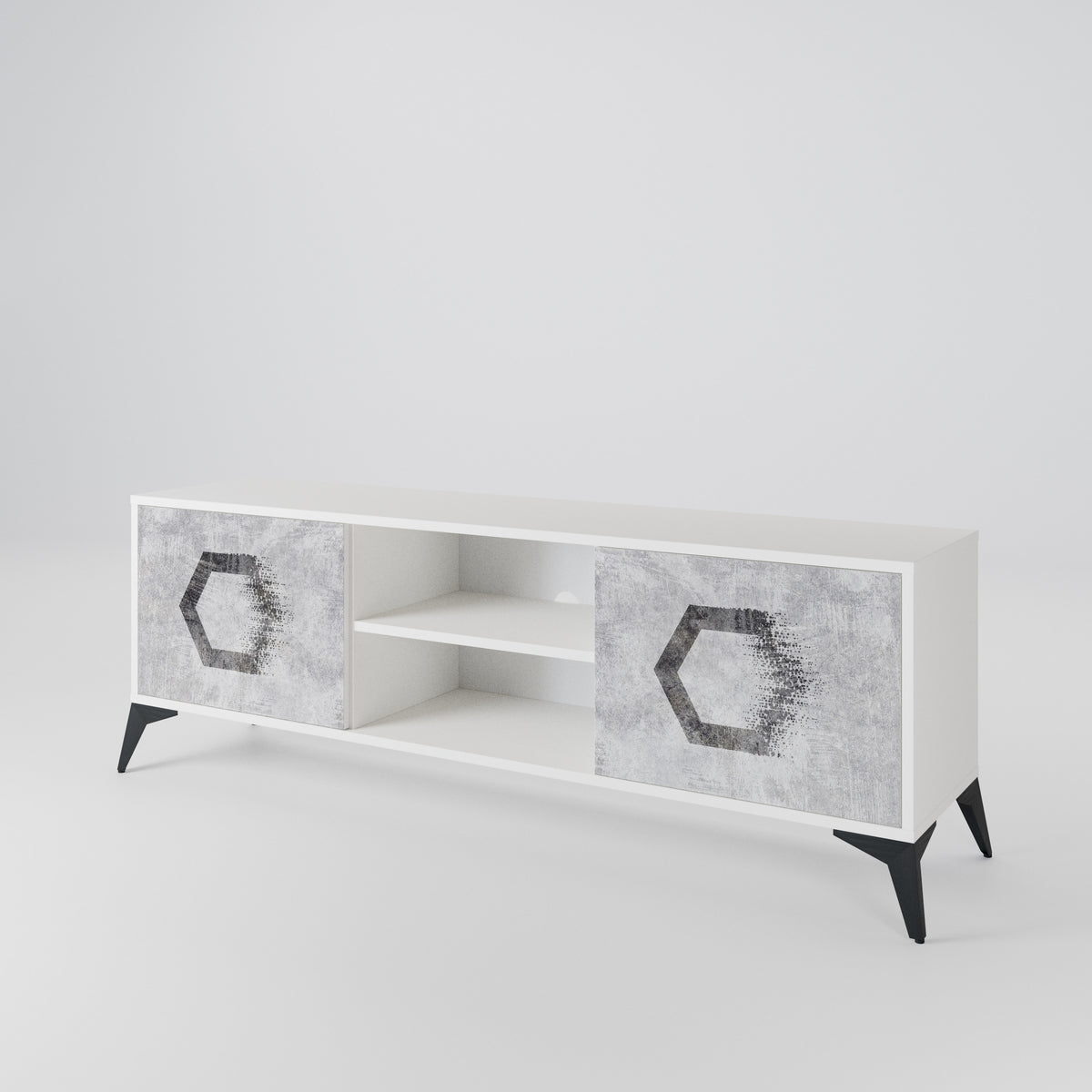 HEXAGONAL FIGURES TV-bänk med två dörrar