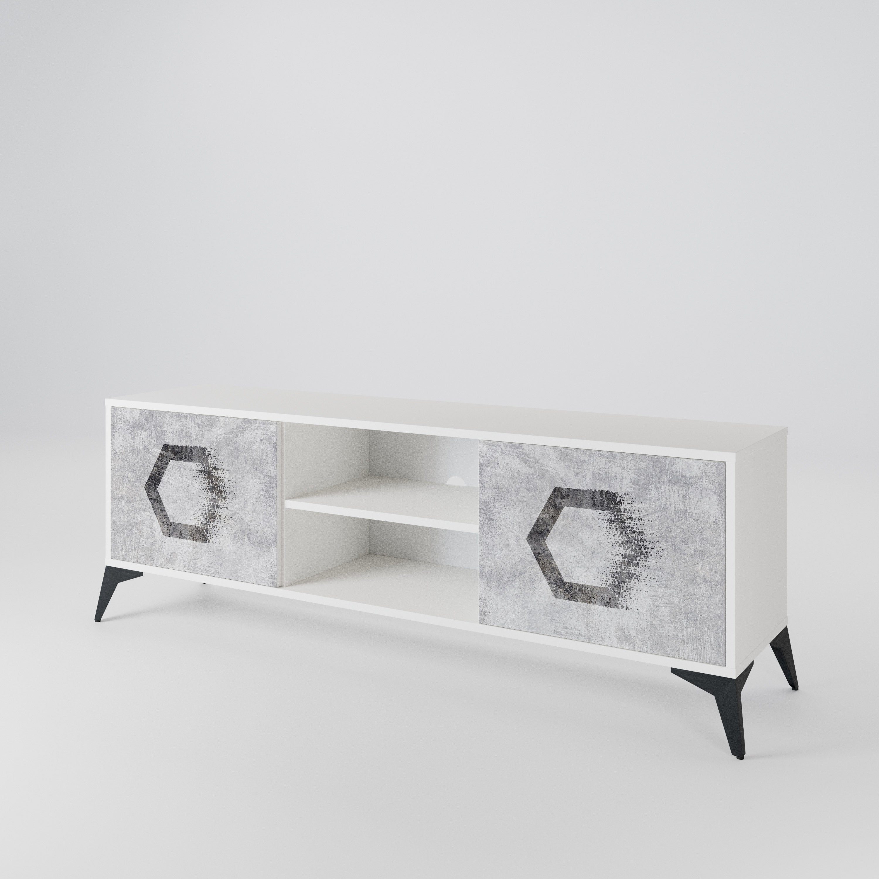 HEXAGONAL FIGURES TV-bänk med två dörrar