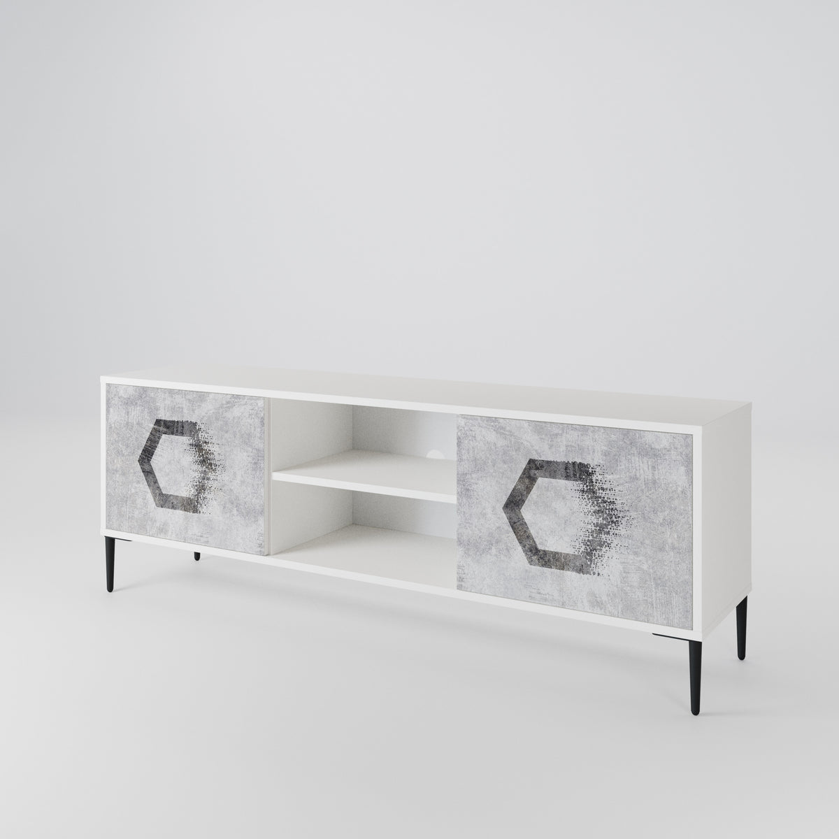 HEXAGONAL FIGURES TV-bänk med två dörrar