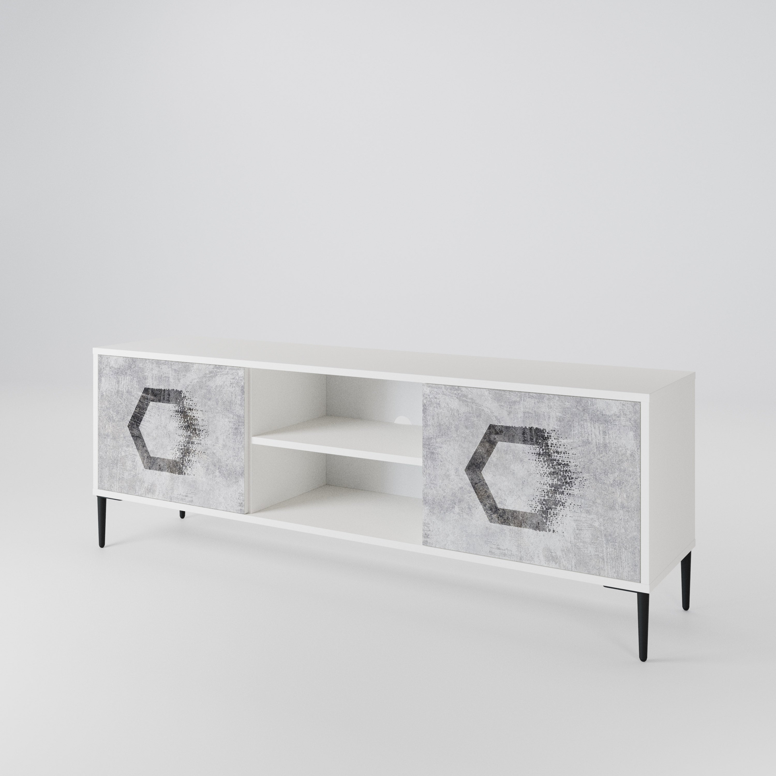 HEXAGONAL FIGURES TV-bänk med två dörrar