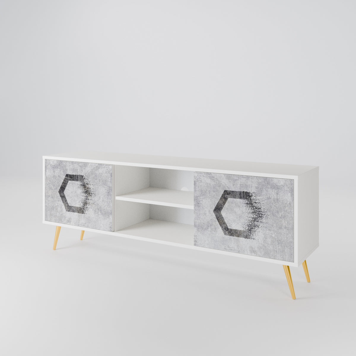 HEXAGONAL FIGURES TV-bänk med två dörrar