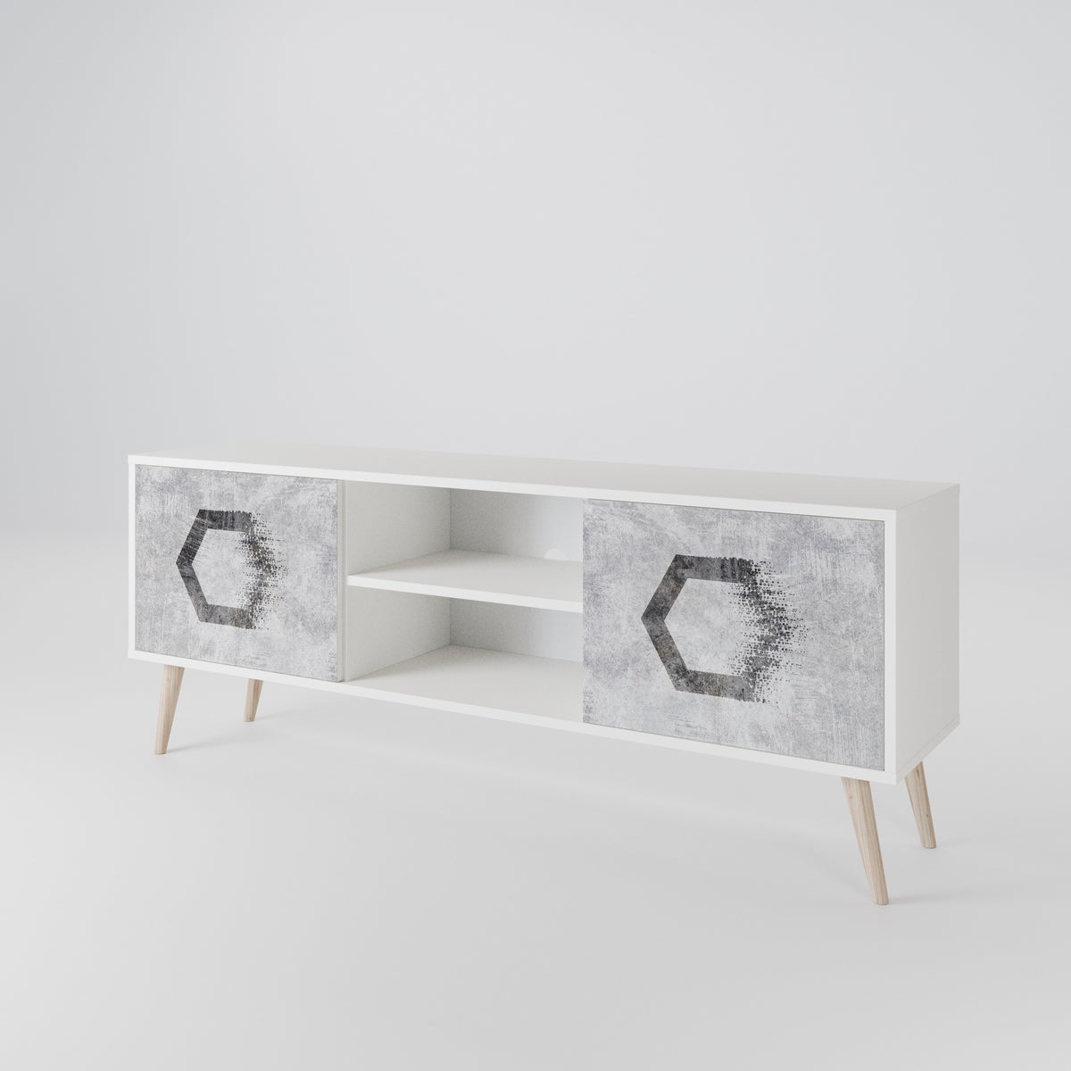 HEXAGONAL FIGURES TV-bänk med två dörrar