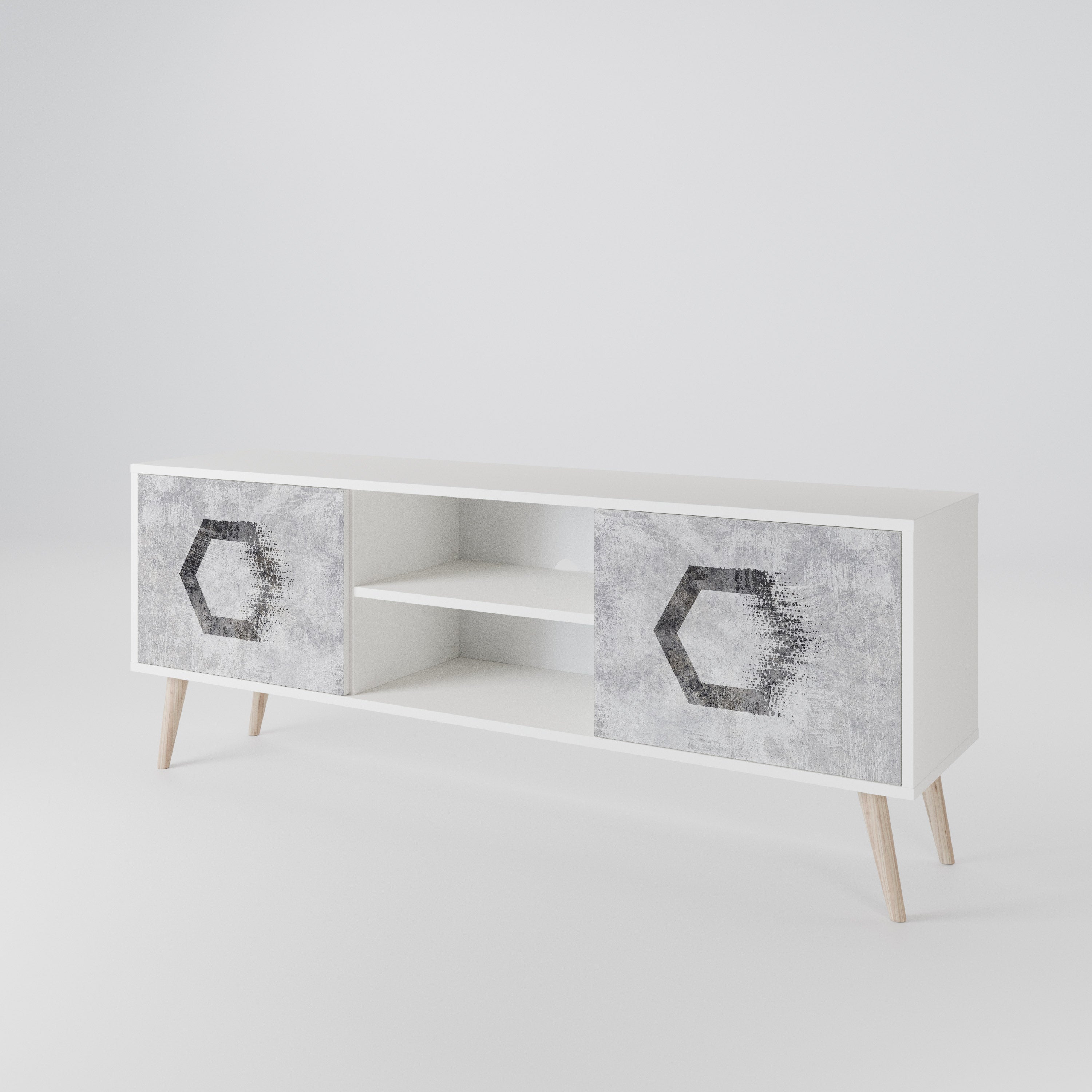 HEXAGONAL FIGURES TV-bänk med två dörrar