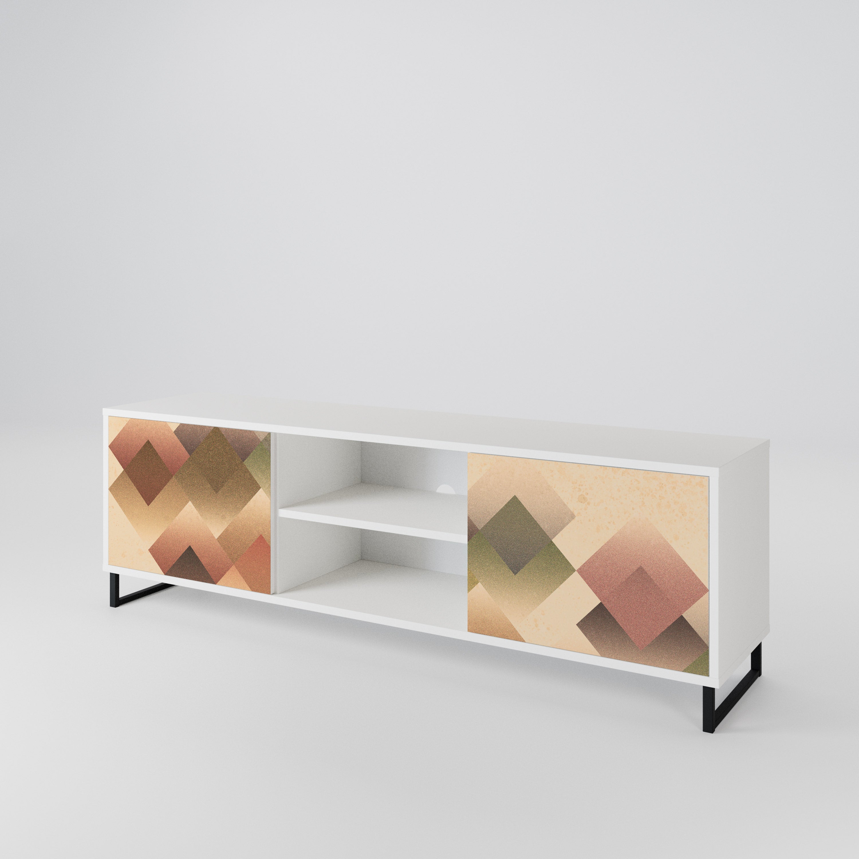 GEOMETRIC FUSION TV-bänk med två dörrar