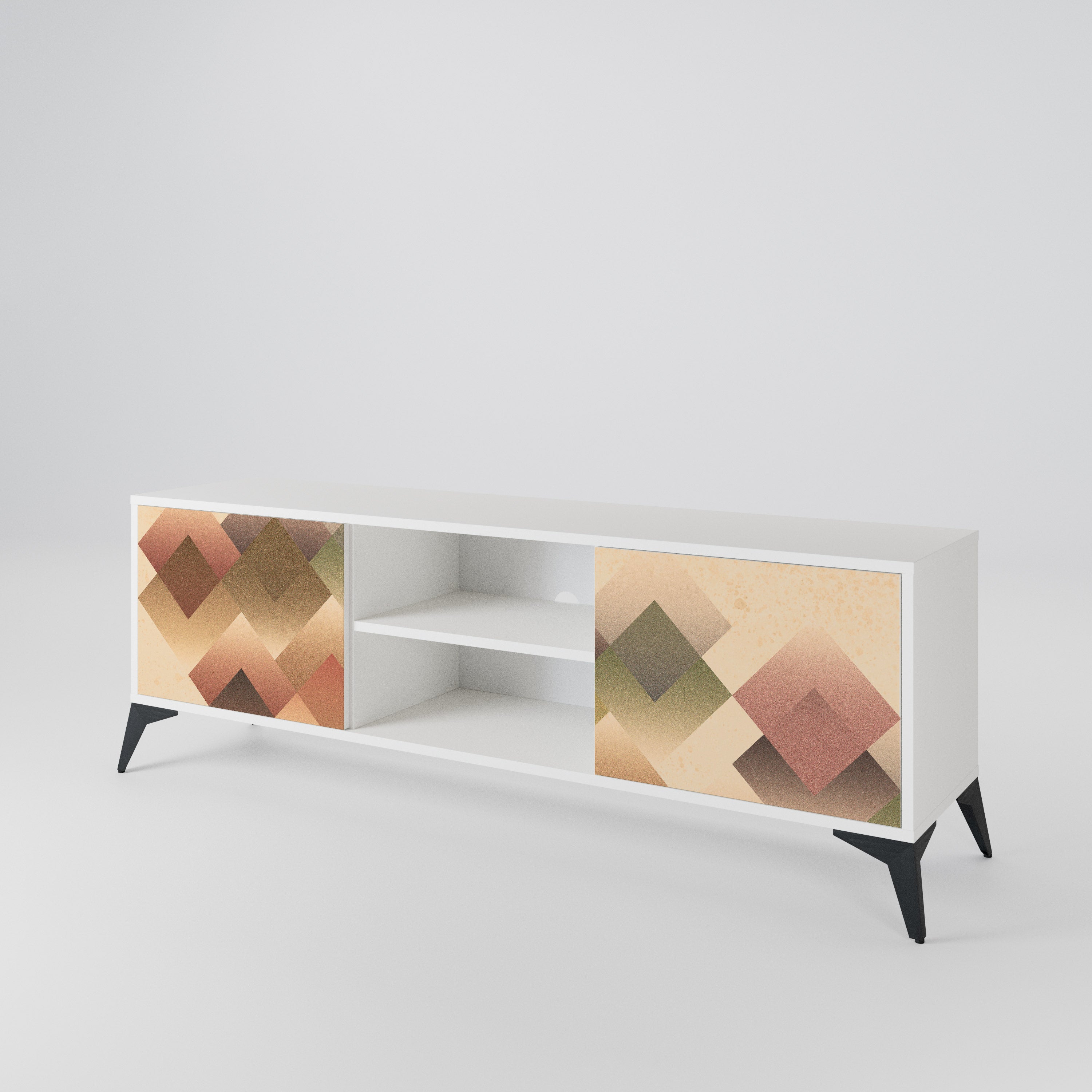 GEOMETRIC FUSION TV-bänk med två dörrar
