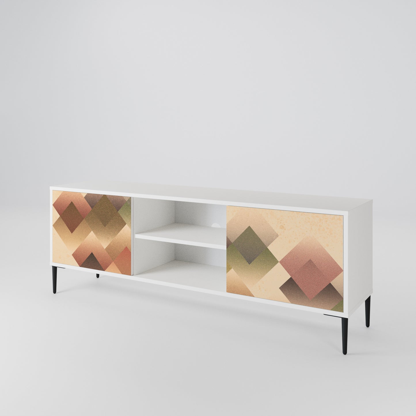 GEOMETRIC FUSION TV-bänk med två dörrar
