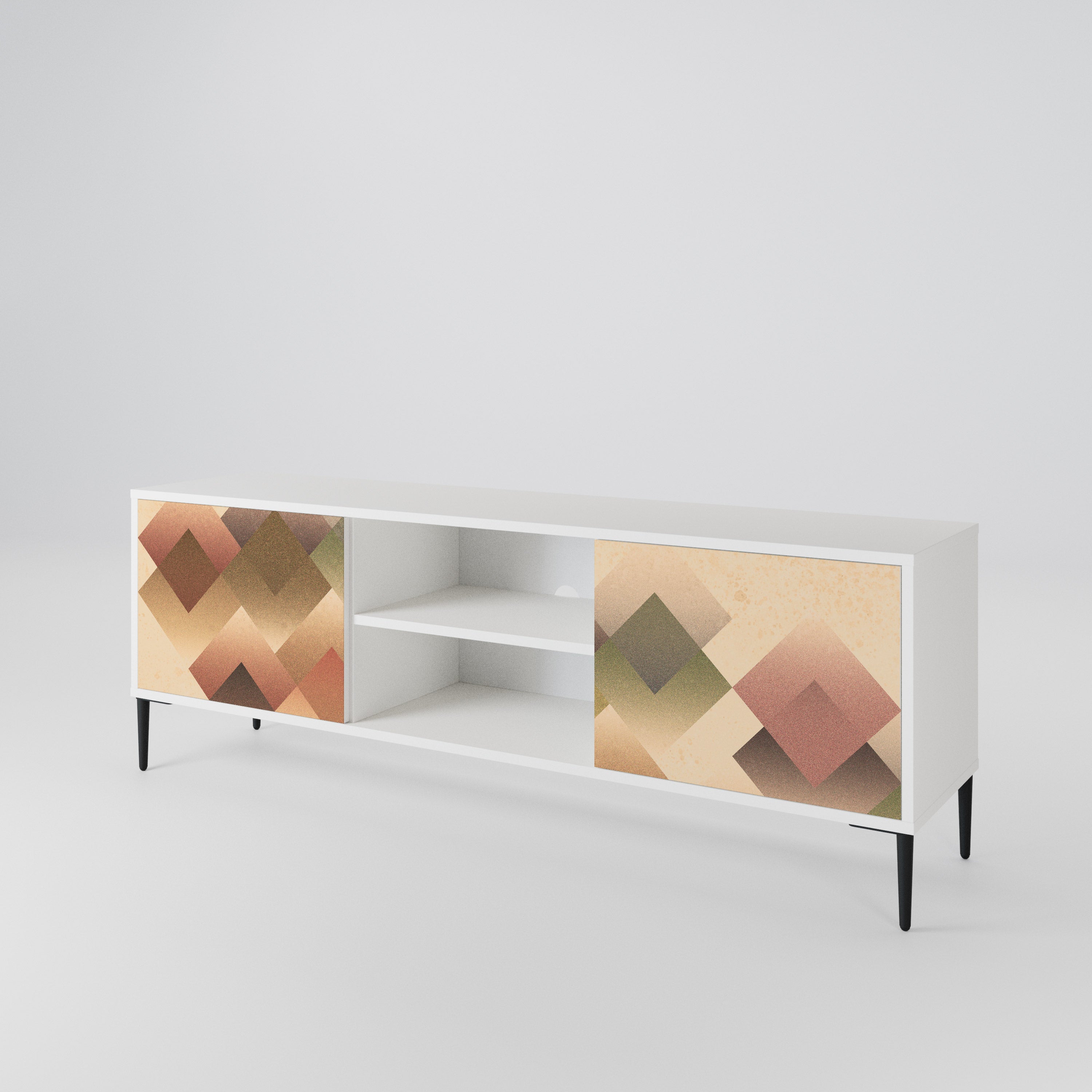 GEOMETRIC FUSION TV-bänk med två dörrar